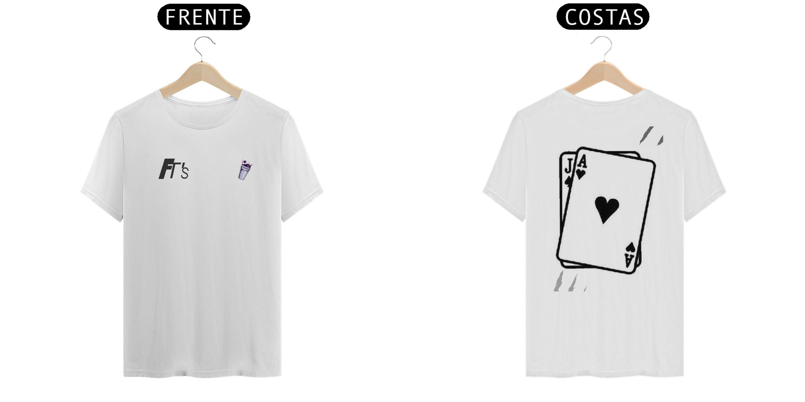 Nome do produto: Camisa branca cartas