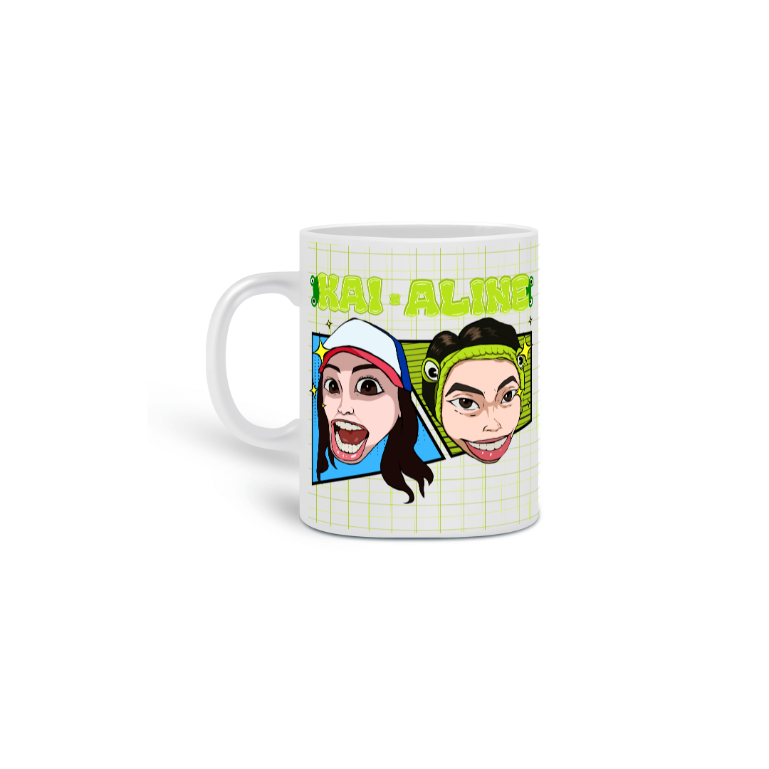 Nome do produto: KAI, ALINE E SOCRINHA CANECA - ARTE EXCLUSIVA