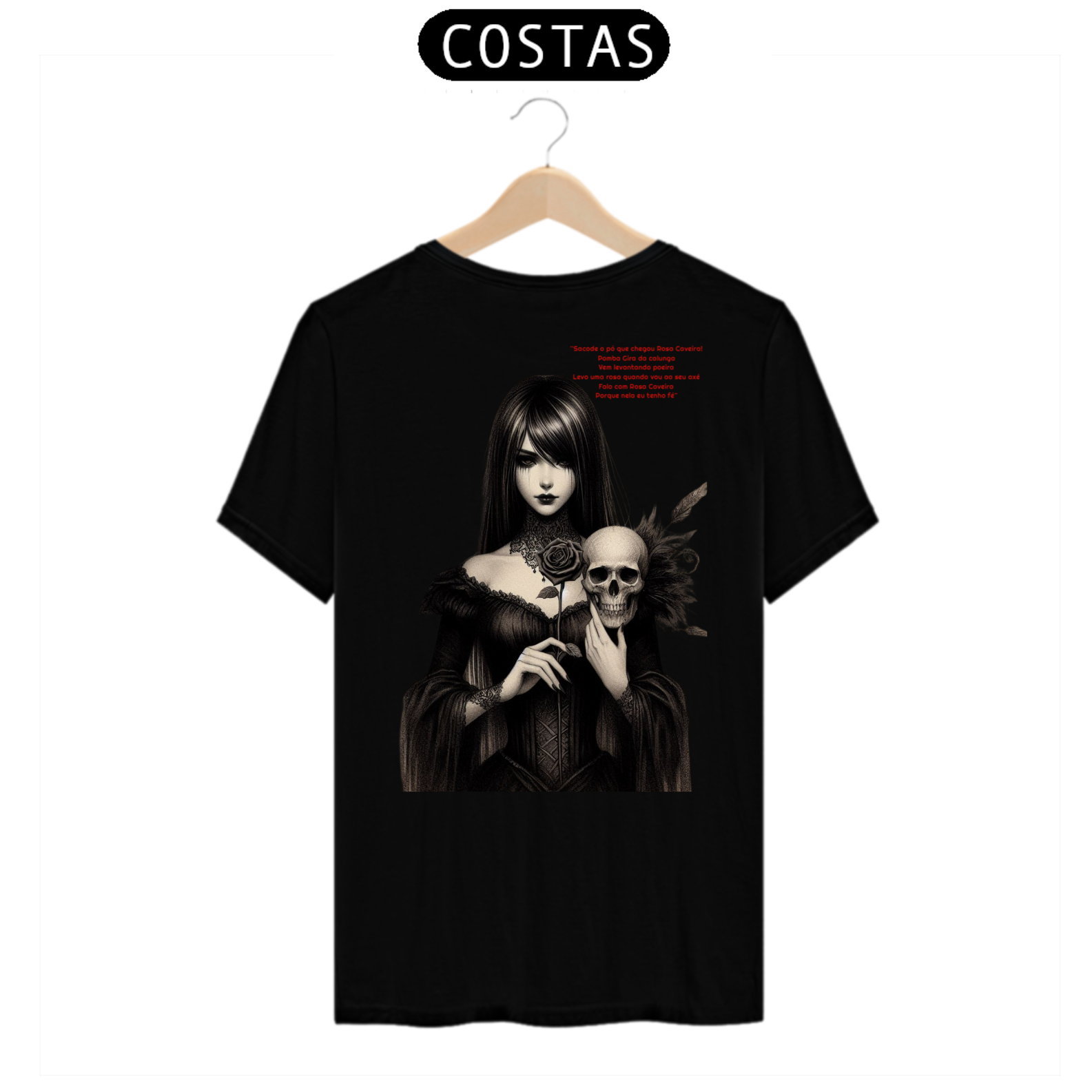 Nome do produto: Camiseta Rosa Caveira