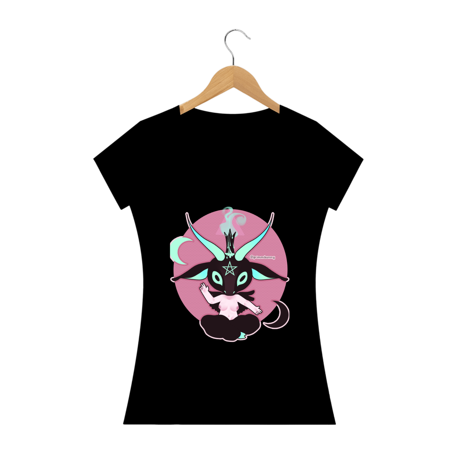 Nome do produto: Camiseta Feminina Baby Baphomet