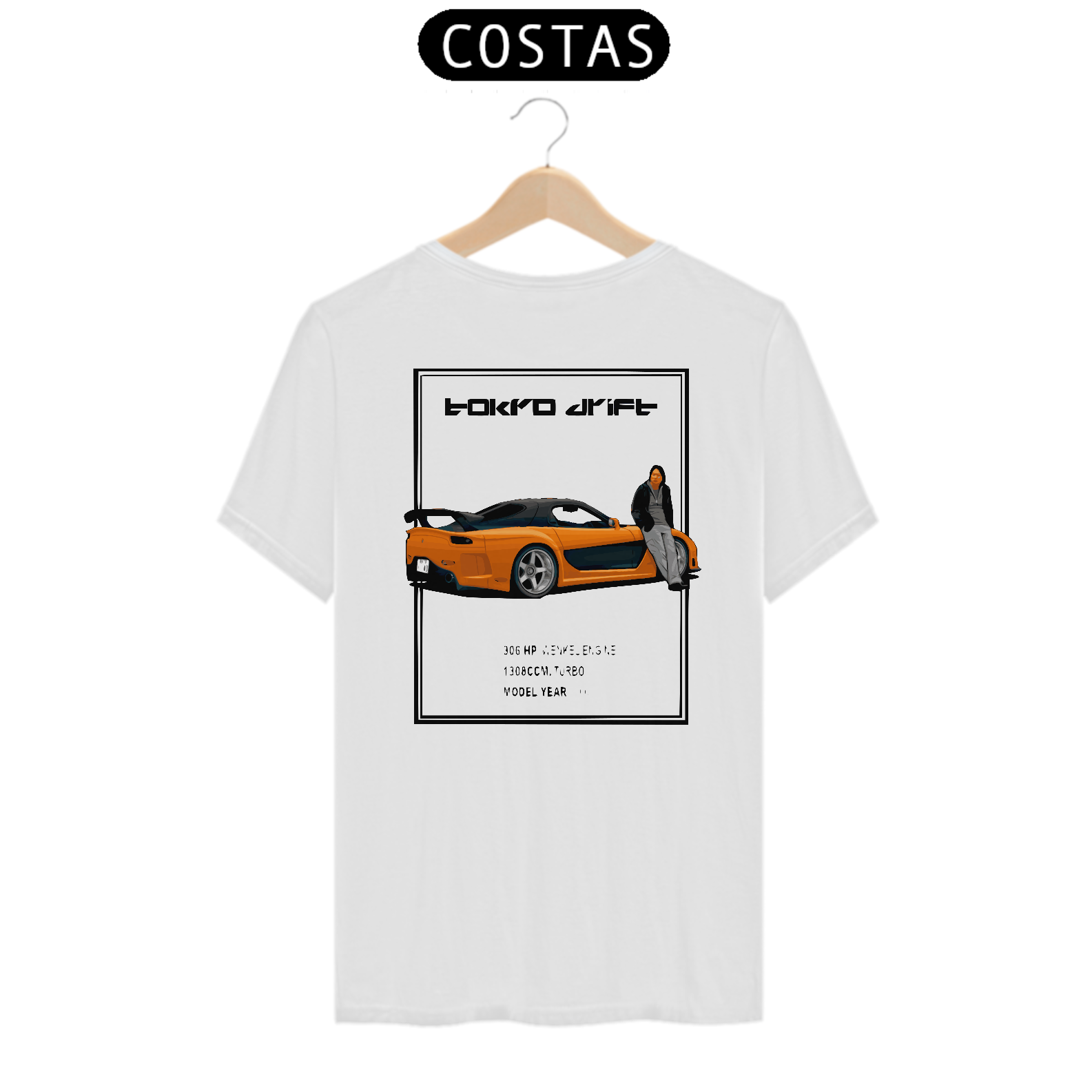 Nome do produto: Camiseta Tokio Drift Estampa Traseira