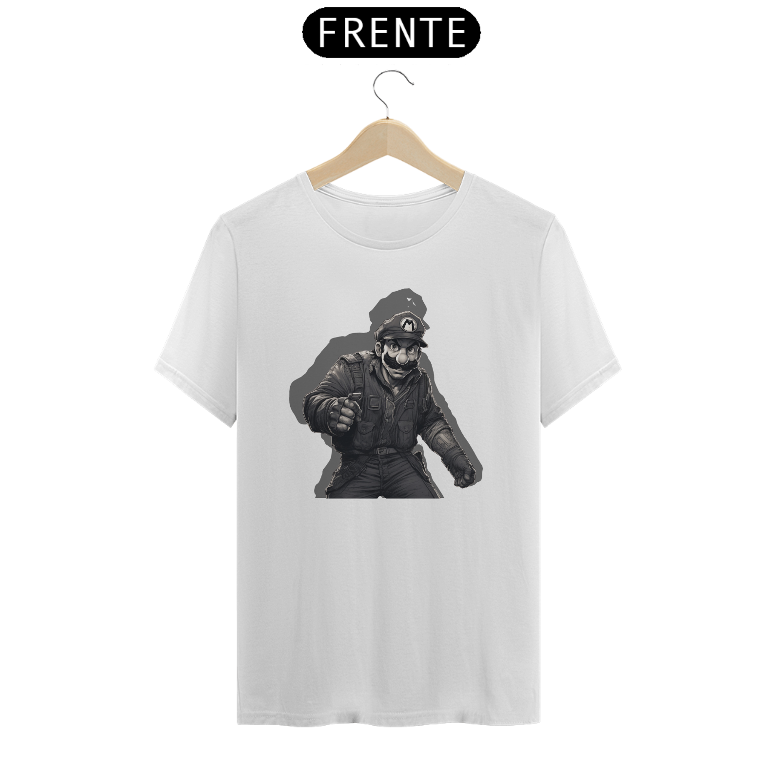 Nome do produto: Camiseta - Mario Black and White 2