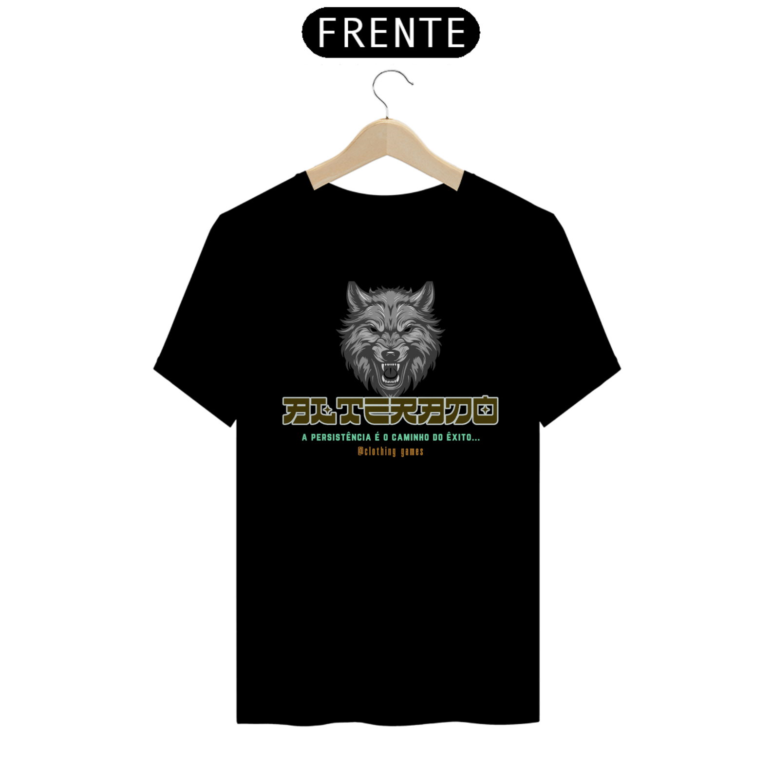 Nome do produto: CAMISETA WOLF-PRETA @CLOTHING GAMER T-SHIRT QUALITY