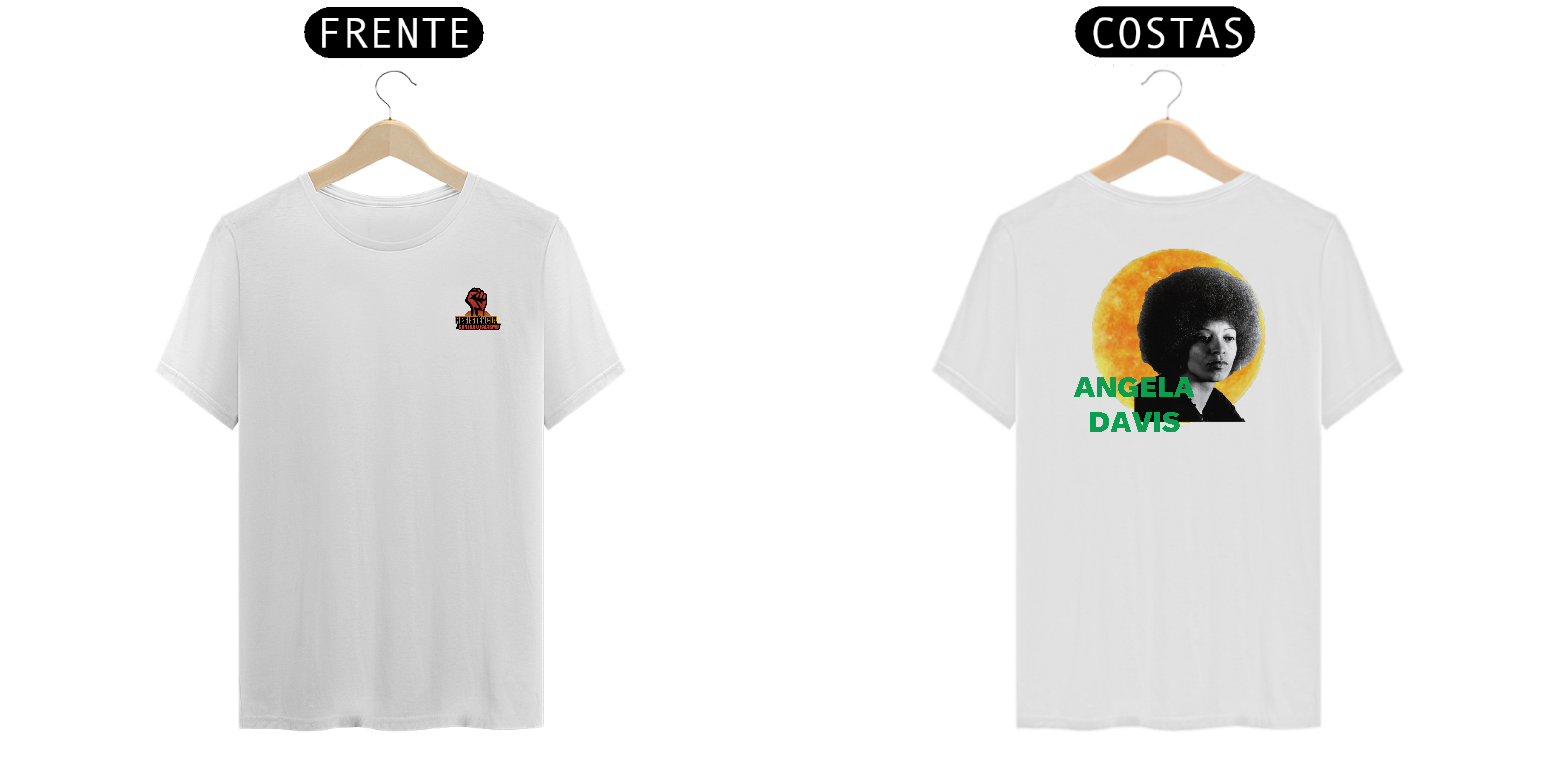 camisa estampa nas costas Angela Davis