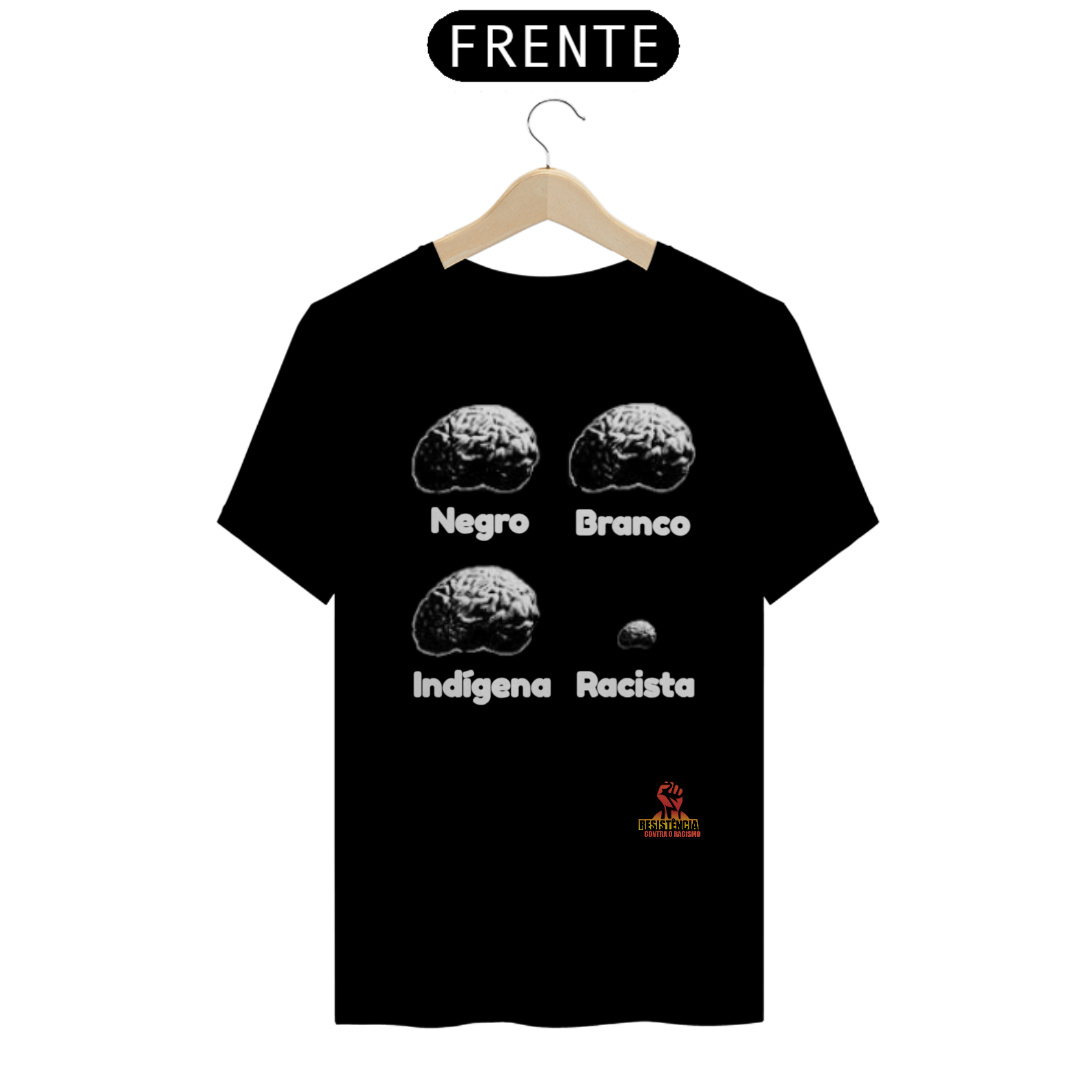 camisa negro, branco, indígena e racista