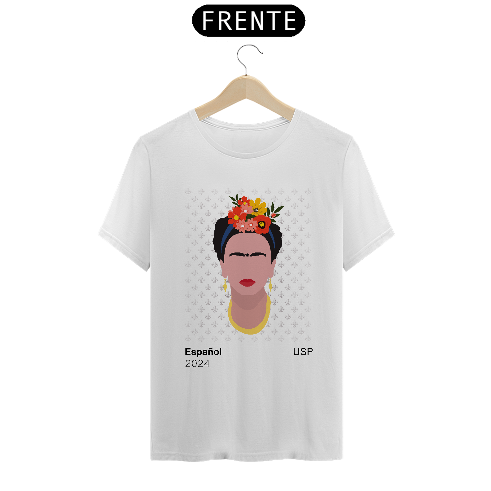 Nome do produto: Camiseta Letras USP 2024 Espanhol Modelo 3 Várias Cores