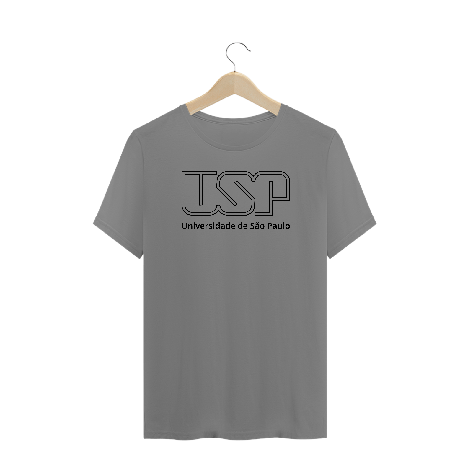 Nome do produto: Camiseta Letras USP Plus Size G1 ao G4 Cores Branca e Cinza