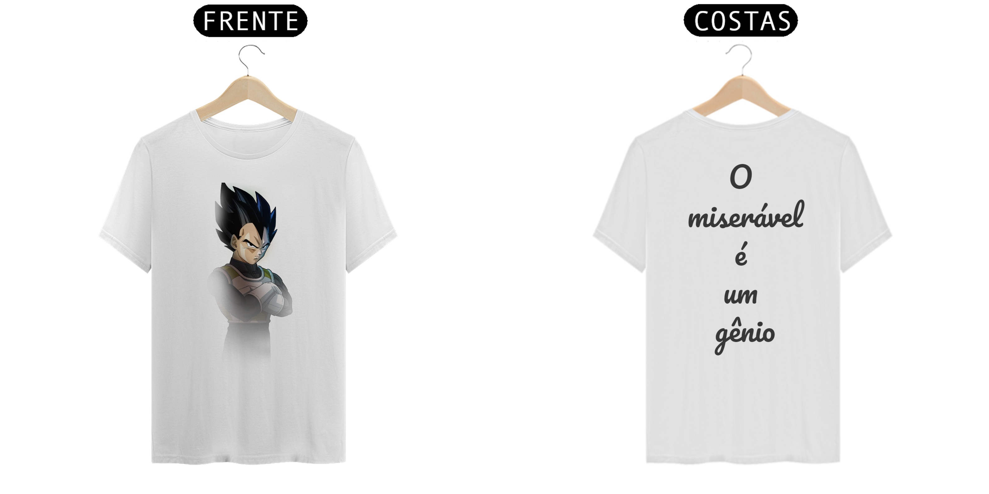 Nome do produto: Camiseta Vegeta O MISERAVEL É UM GÊNIO