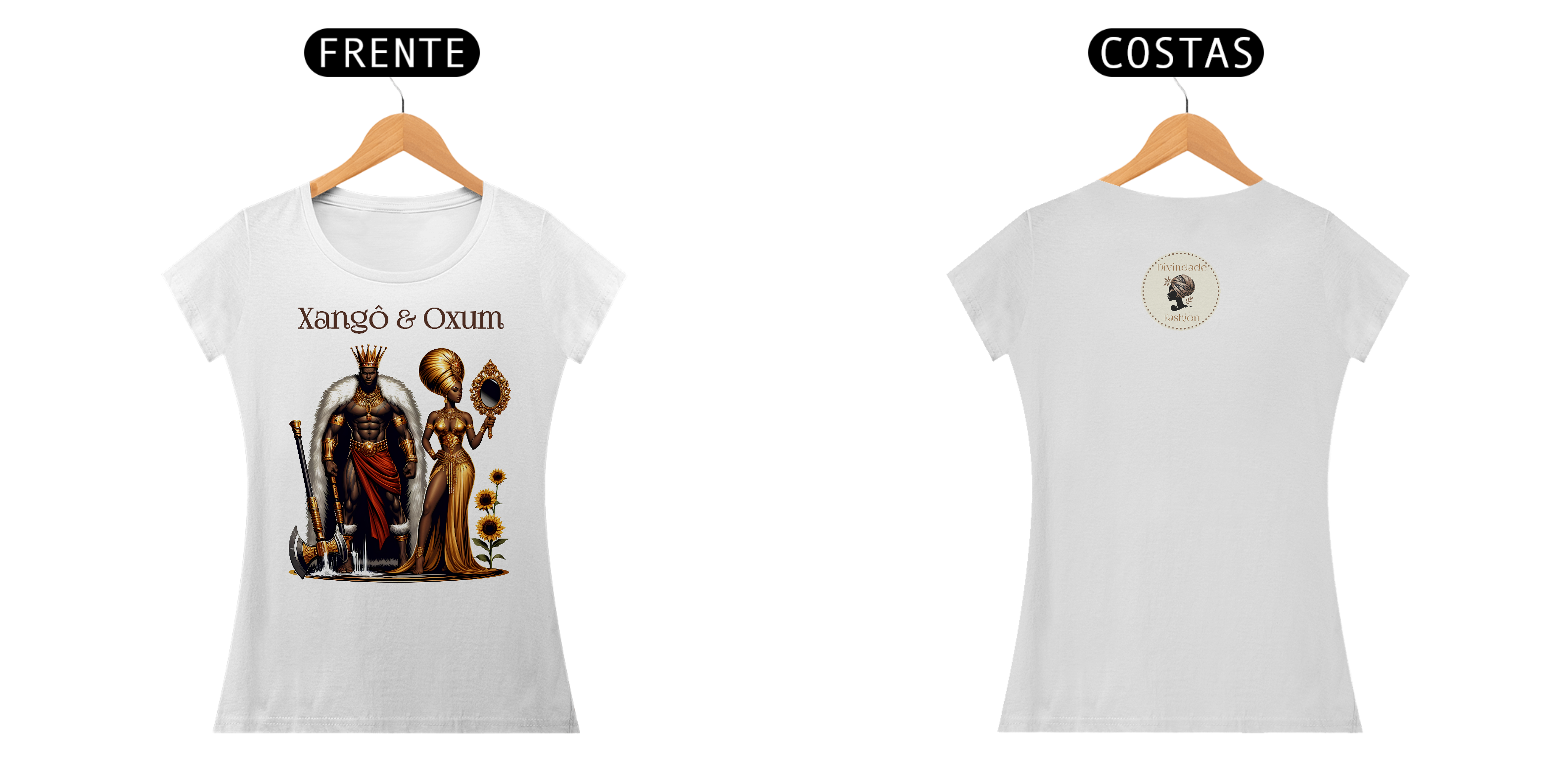 Nome do produto: Camiseta Baby Long Xangô e Oxum