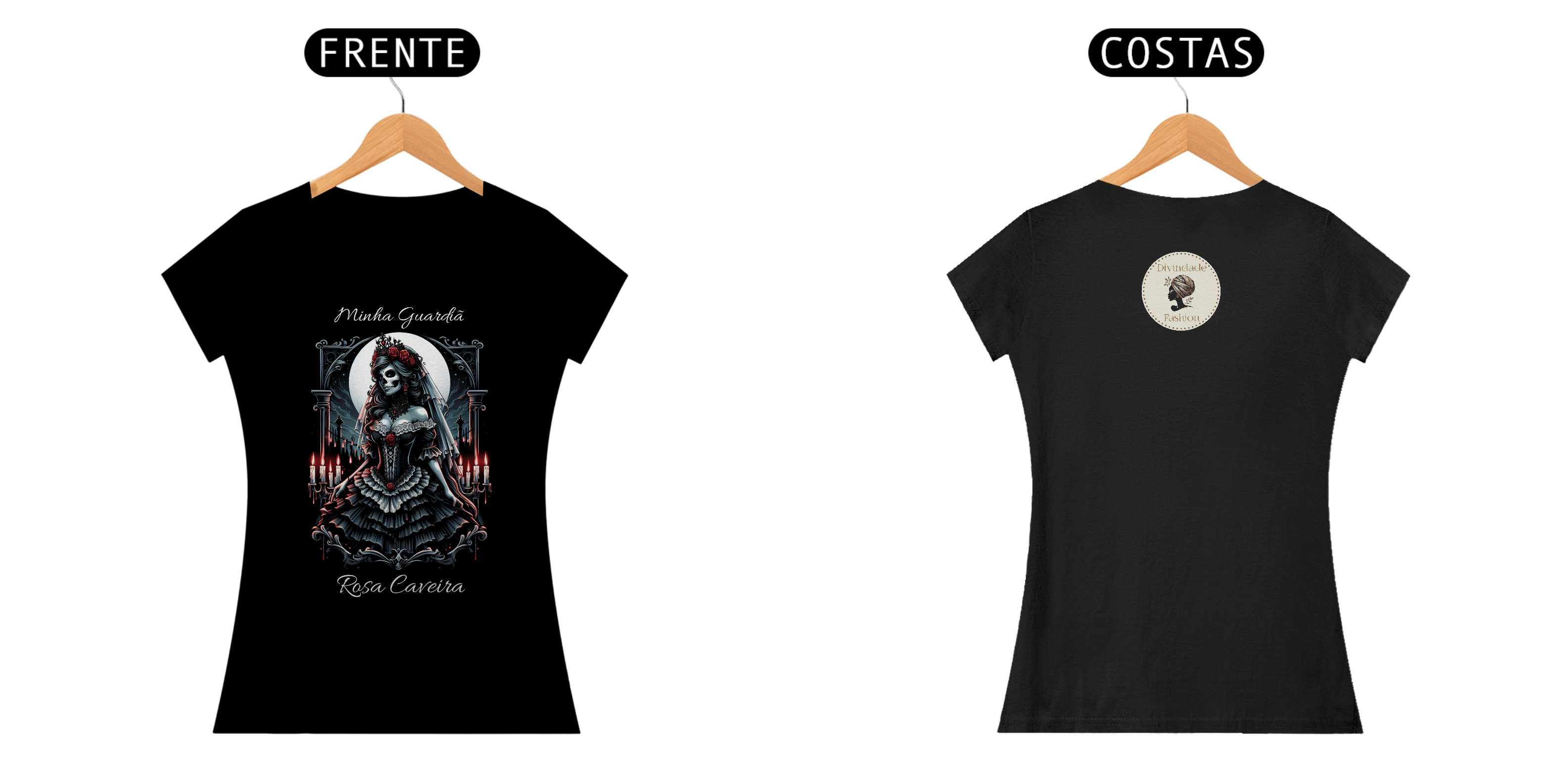 Nome do produto: Camiseta Rosa Caveira