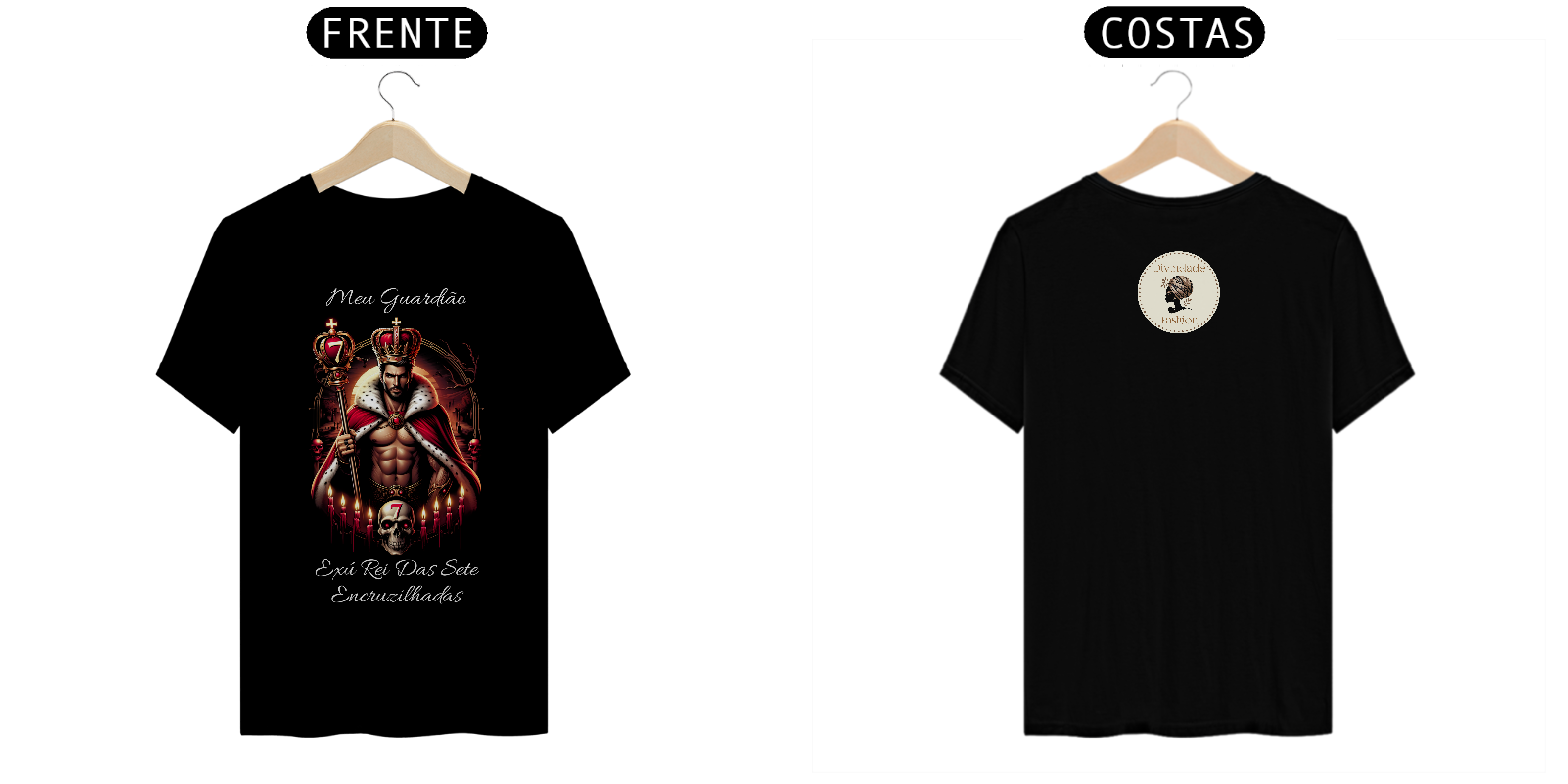 Nome do produto: Camiseta Unissex Exú Rei Das Sete Encruzilhadas