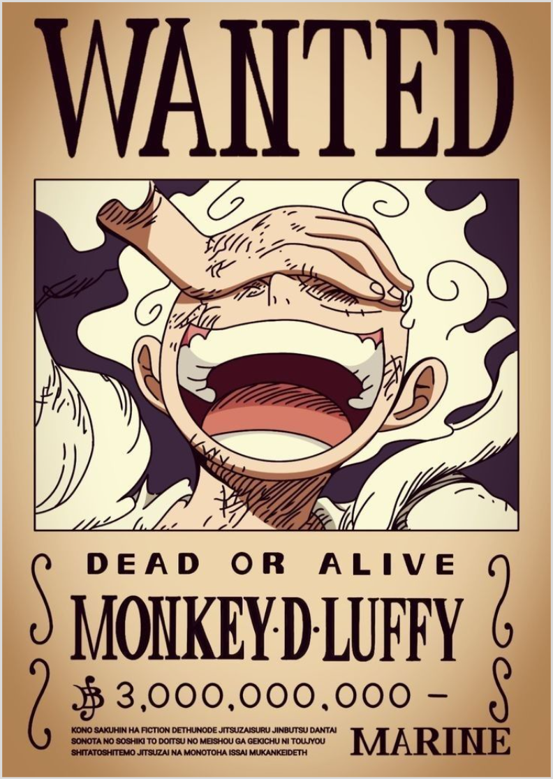 Nome do produto: Pôster de Procurado - Monkey D. Luffy: A Lenda dos Mares!