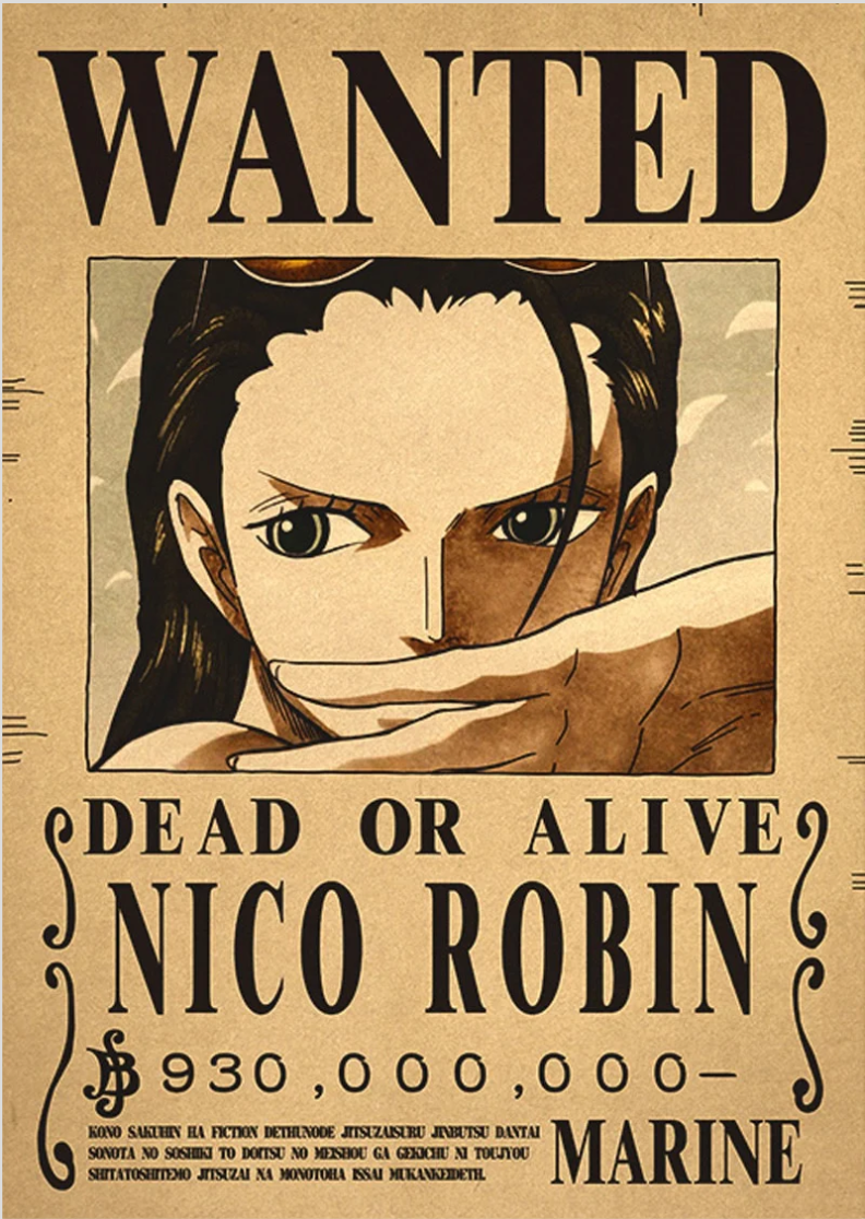 Nome do produto: Pôster de Procurado - Nico Robin: A Arqueóloga Misteriosa!