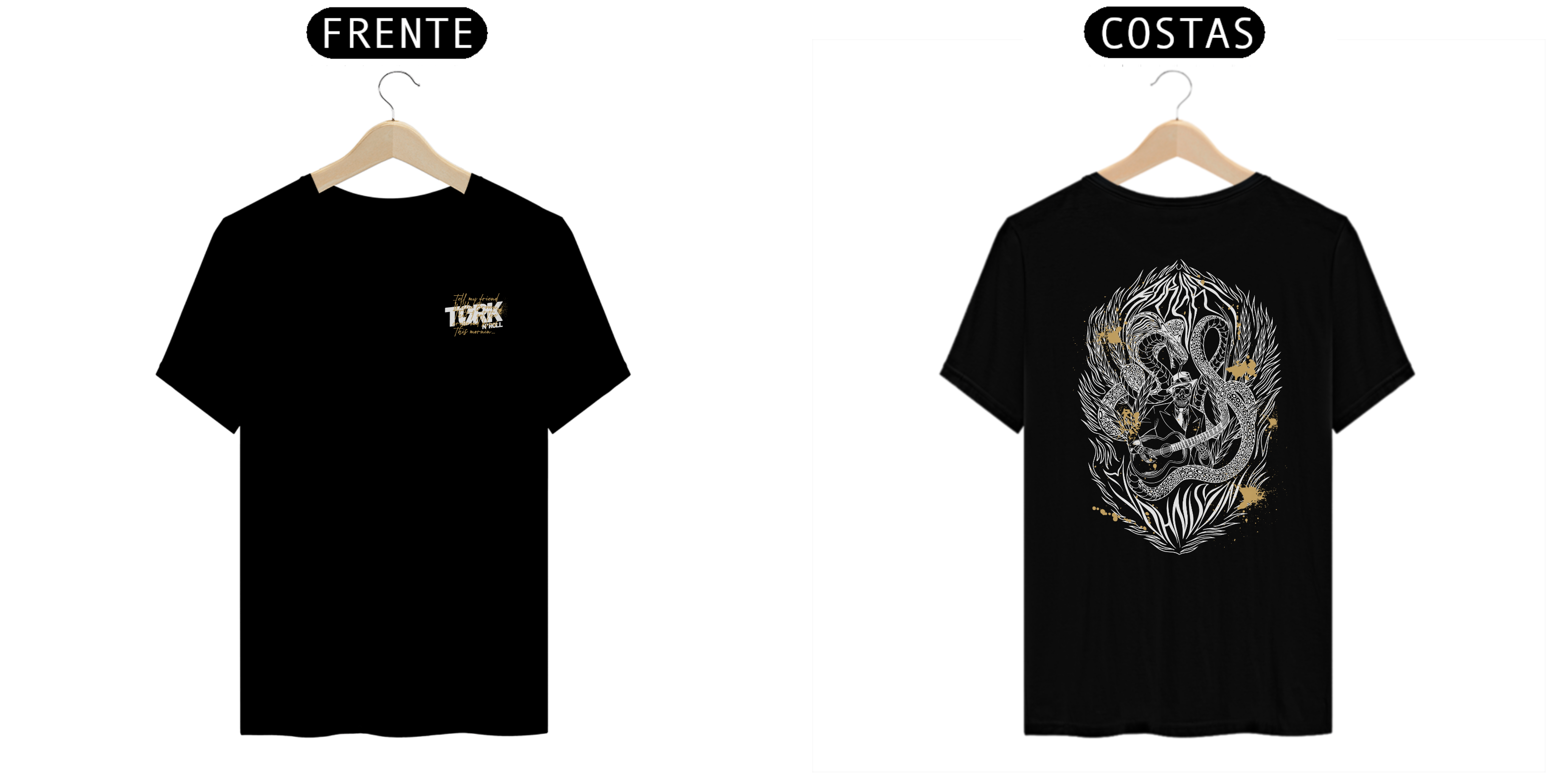 Nome do produto: Camiseta Masculina Tork n`Roll Caveira Costas