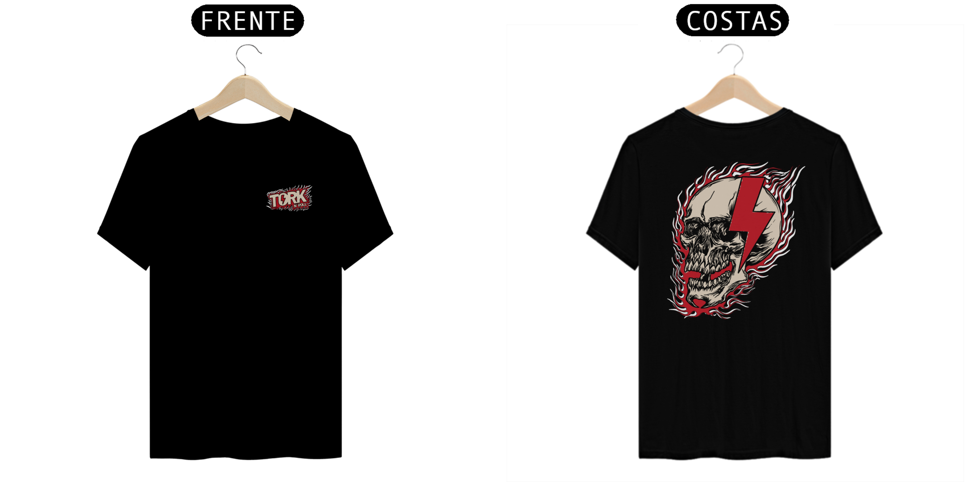 Nome do produto: Camiseta Masculina Tork n`Roll Caveira Vermelha