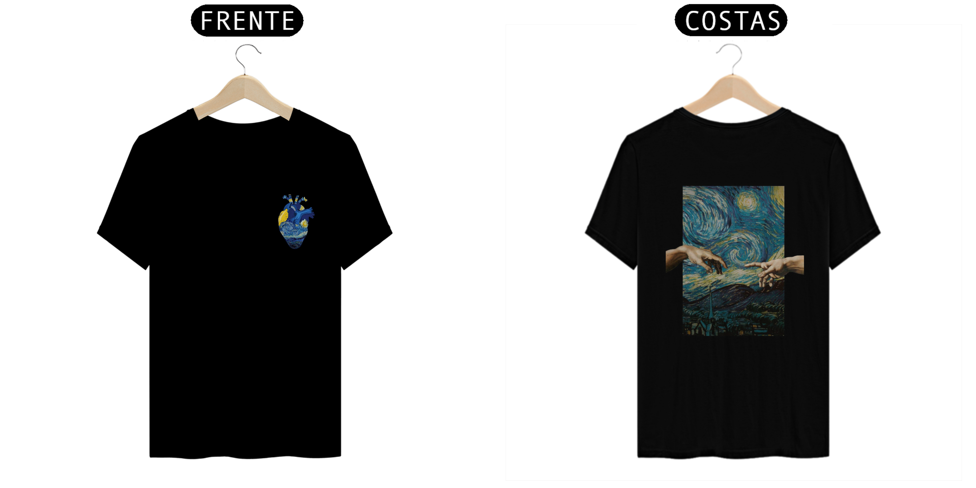 Nome do produto: camisa preta de van gogh