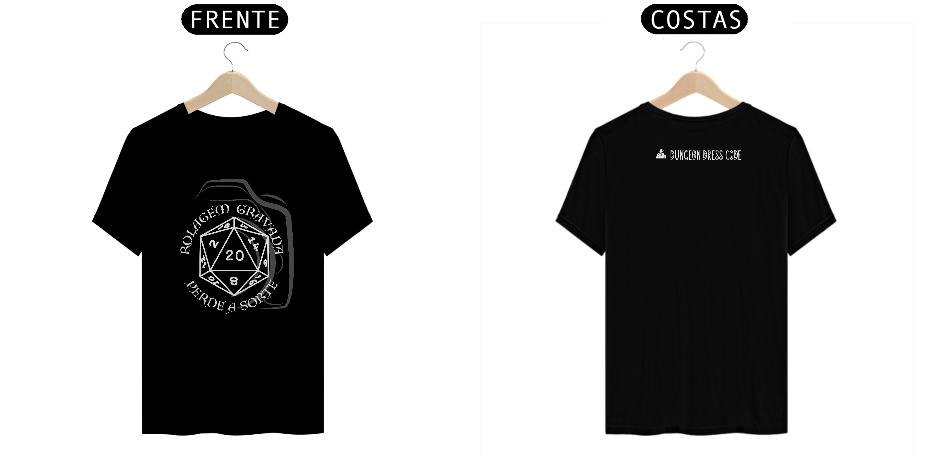 Nome do produto: Camiseta Rolagem Gravada perde a sorte (Estampa Branca)