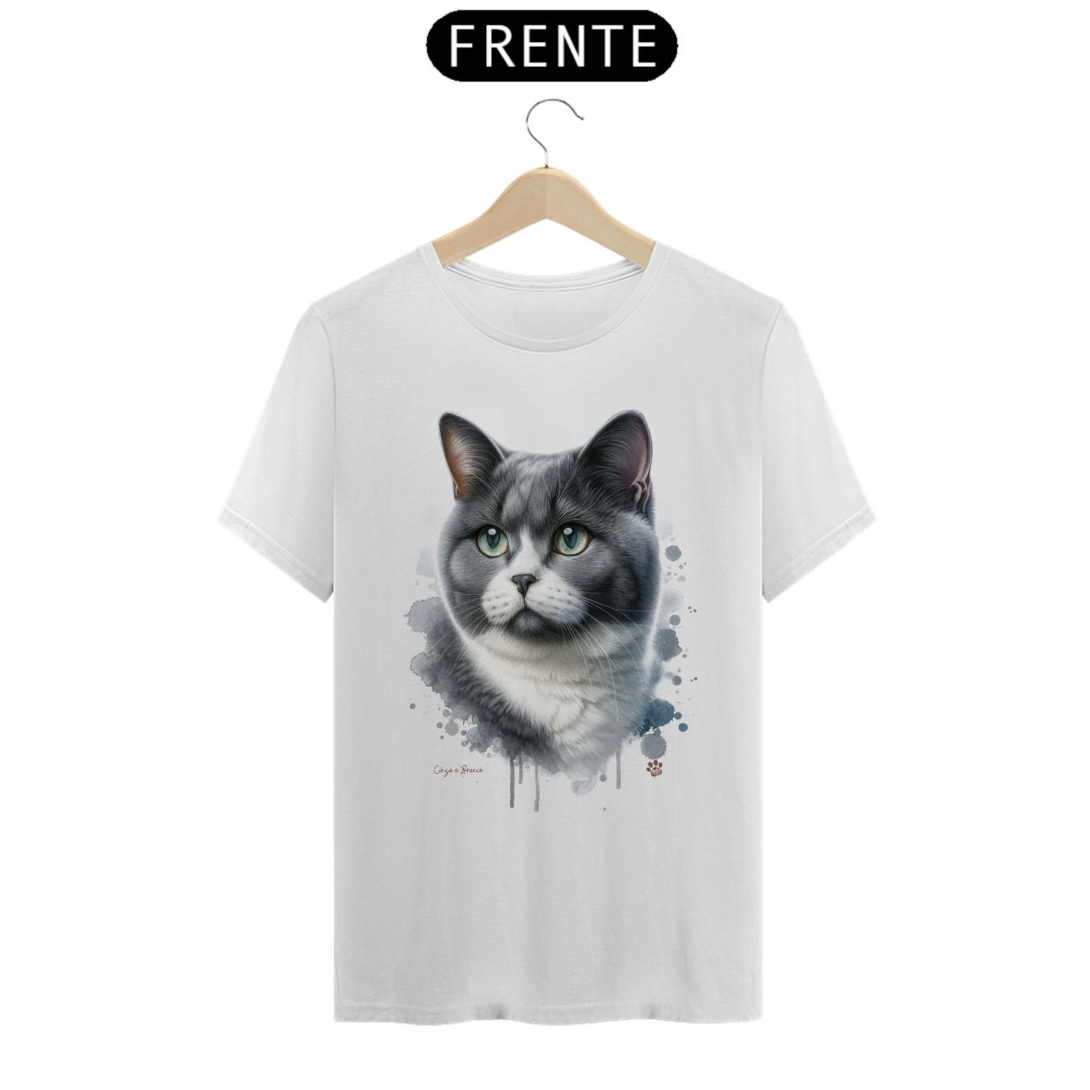 Nome do produto: Gato Cinza e Branco: Cores Suaves, Charme Único