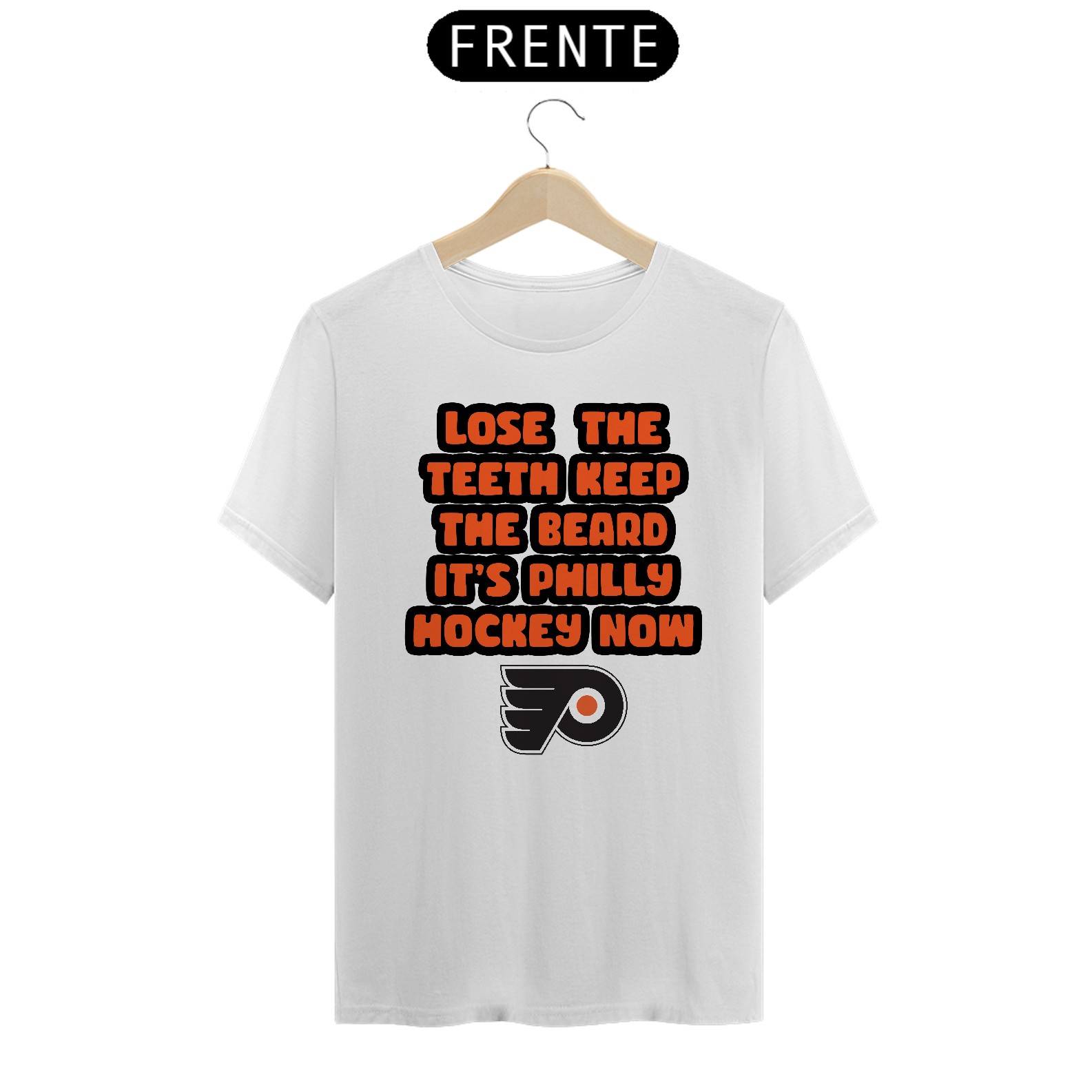 Nome do produto: Camiseta Lose the teeth keep the beard it - Philadelphia Flyers