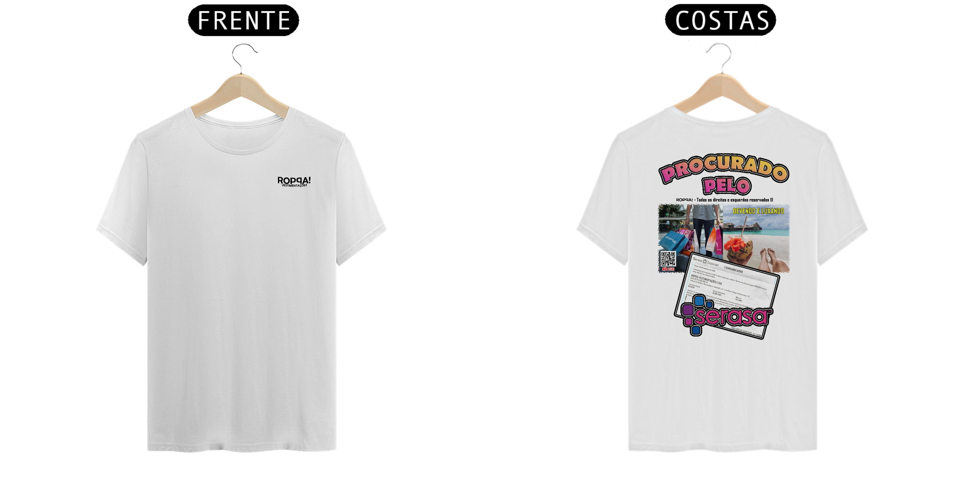 Nome do produto: Procurado pelo Serasa - Costas Branca