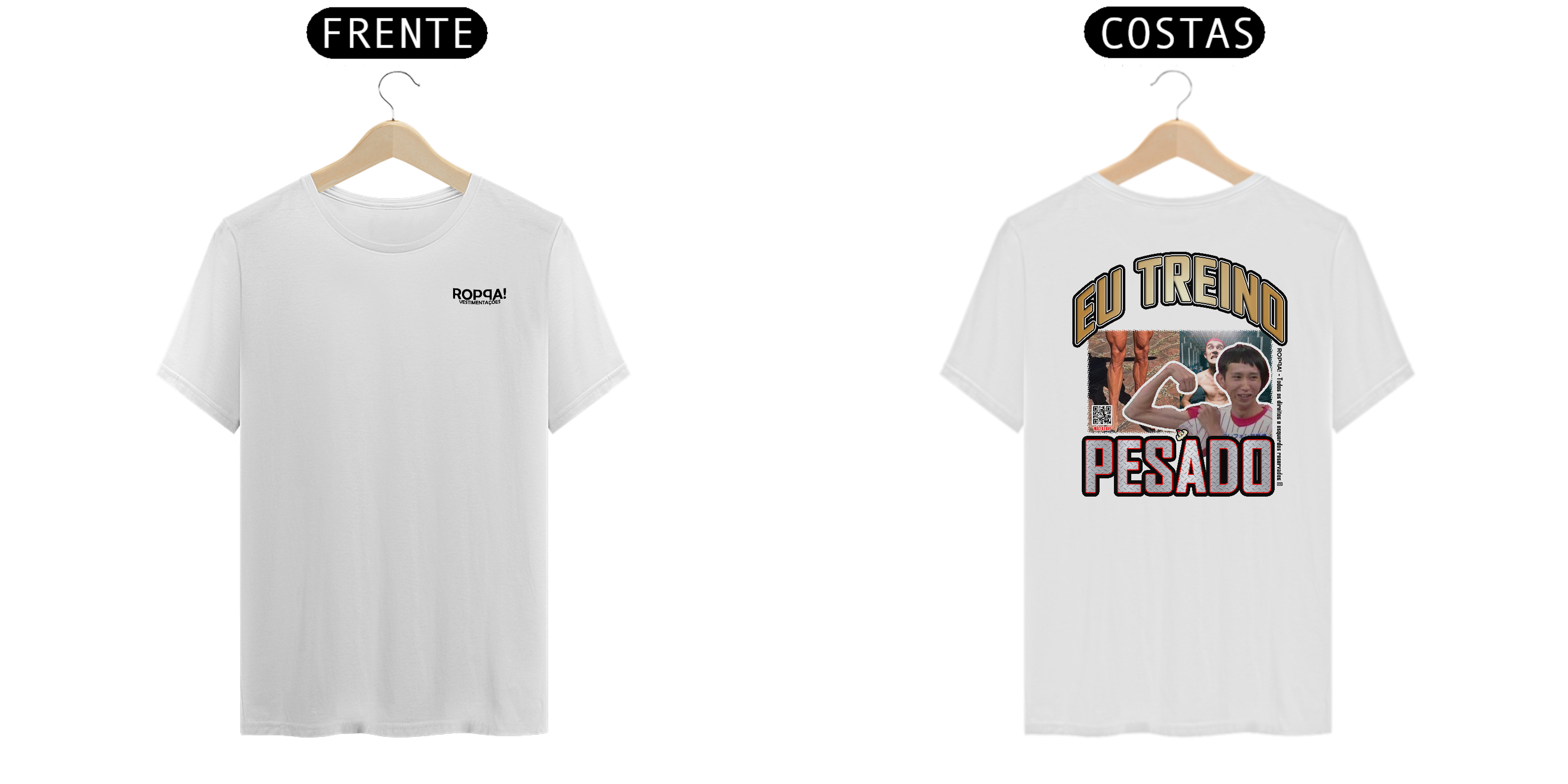 Nome do produto: Eu treino pesado - Costas Branca