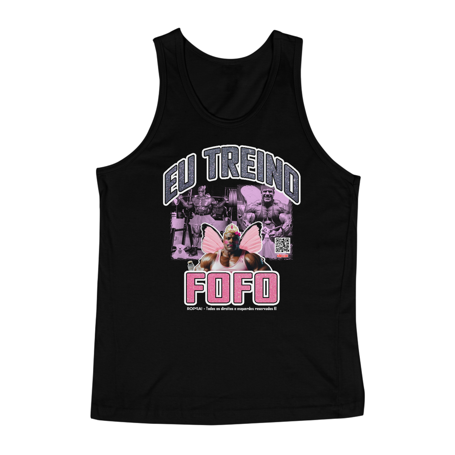 Nome do produto: Eu treino fofo - Regata Preta