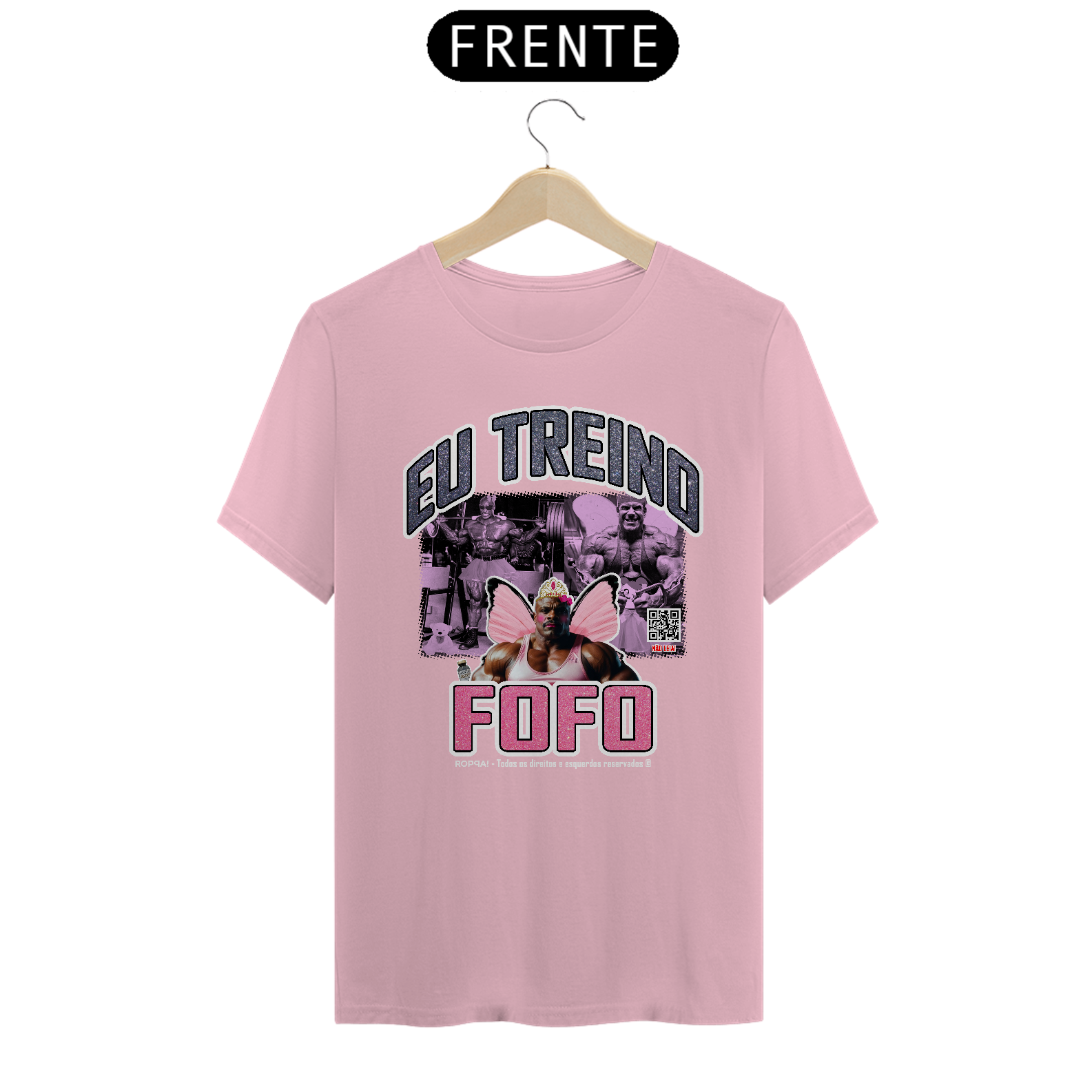 Nome do produto: Eu treino fofo - Frente Rosa 