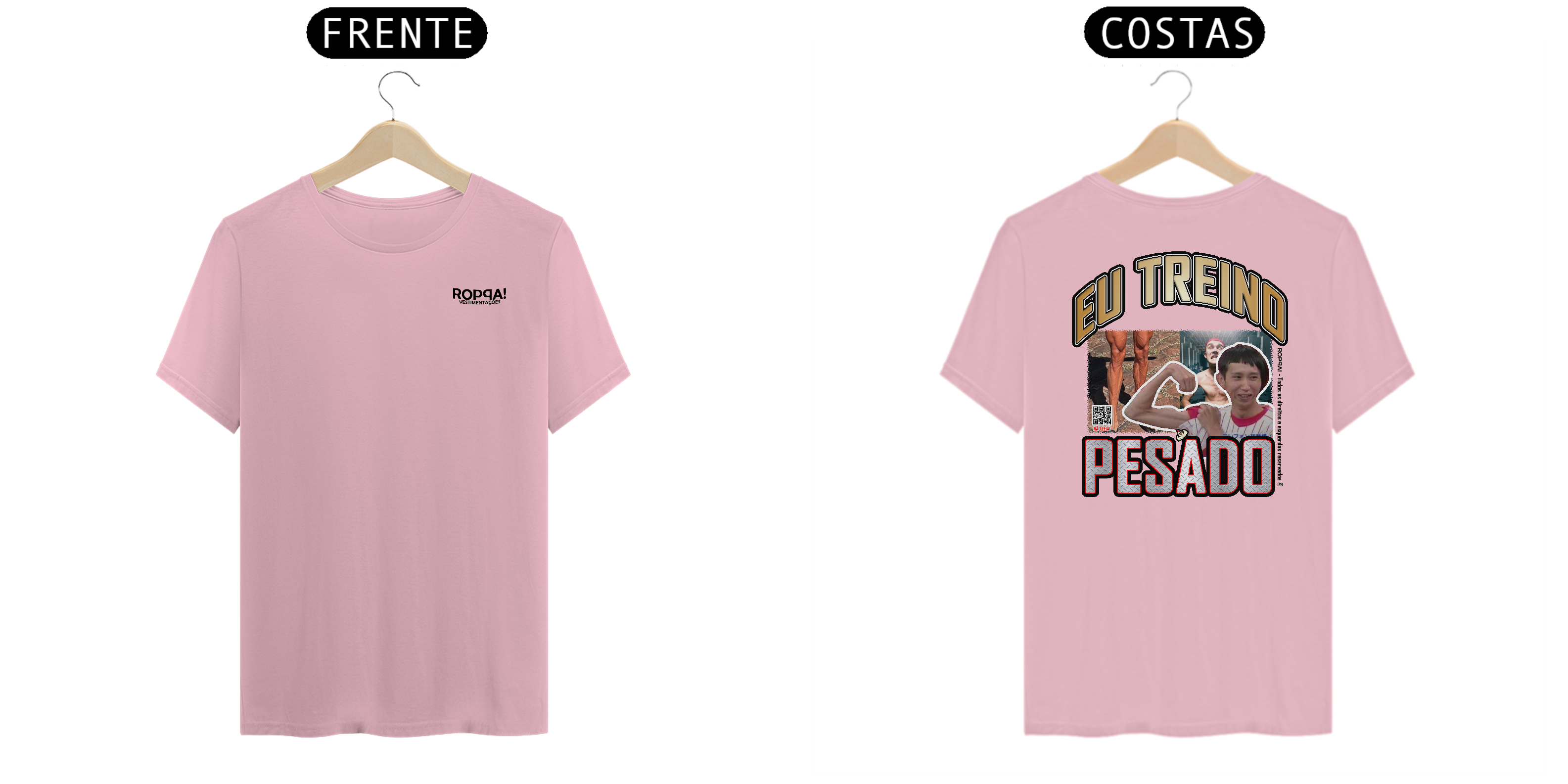 Nome do produto: Eu treino pesado - Costas Rosa