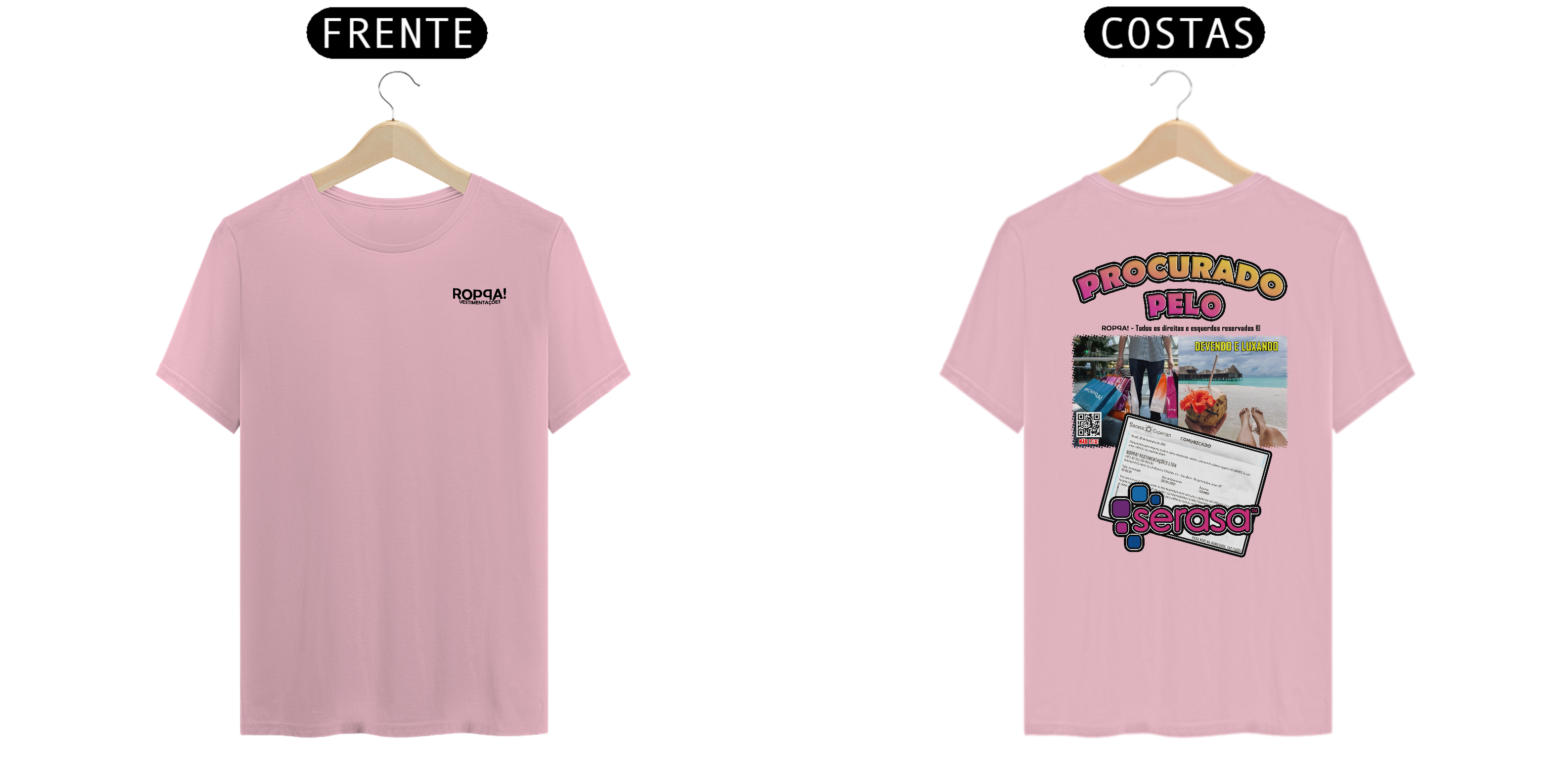 Nome do produto: Procurado pelo Serasa - Costas Rosa