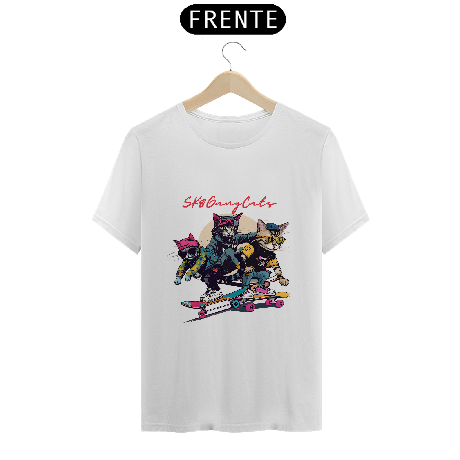 Nome do produto: Camiseta - SK8 Gang Cats