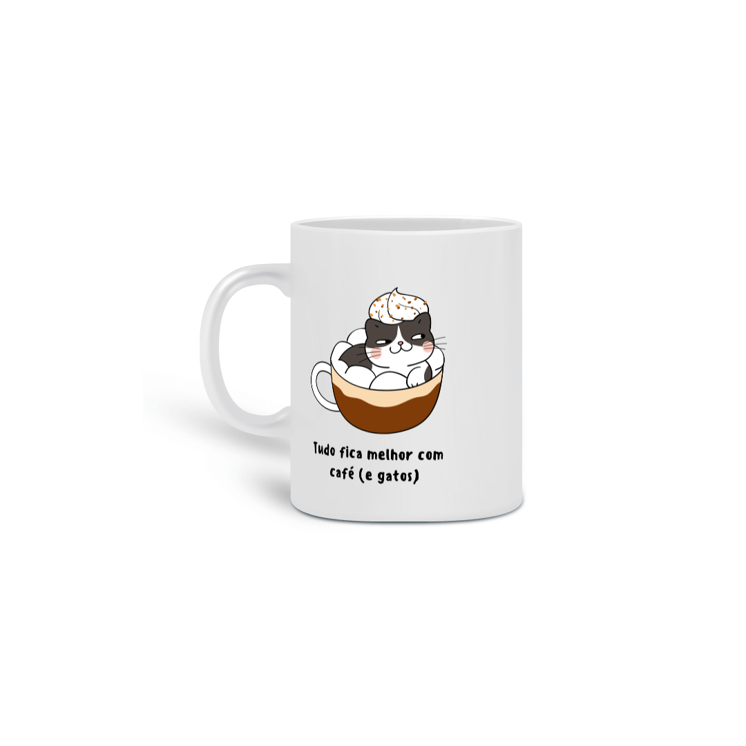 Nome do produto: Caneca - Tudo fica melhor com café (e gatos)