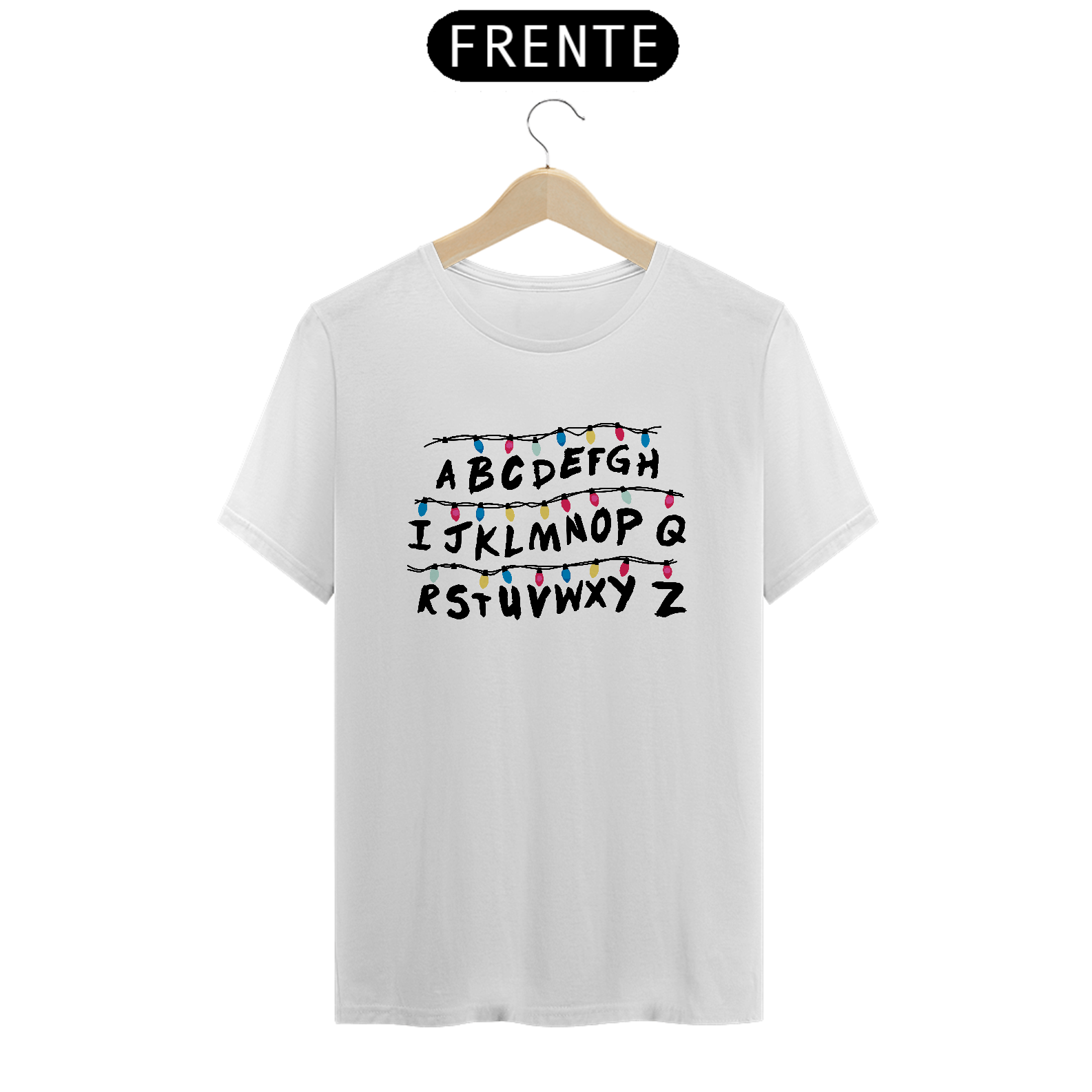 Nome do produto: T-SHIRT ALFABETO STRANGER THINGS