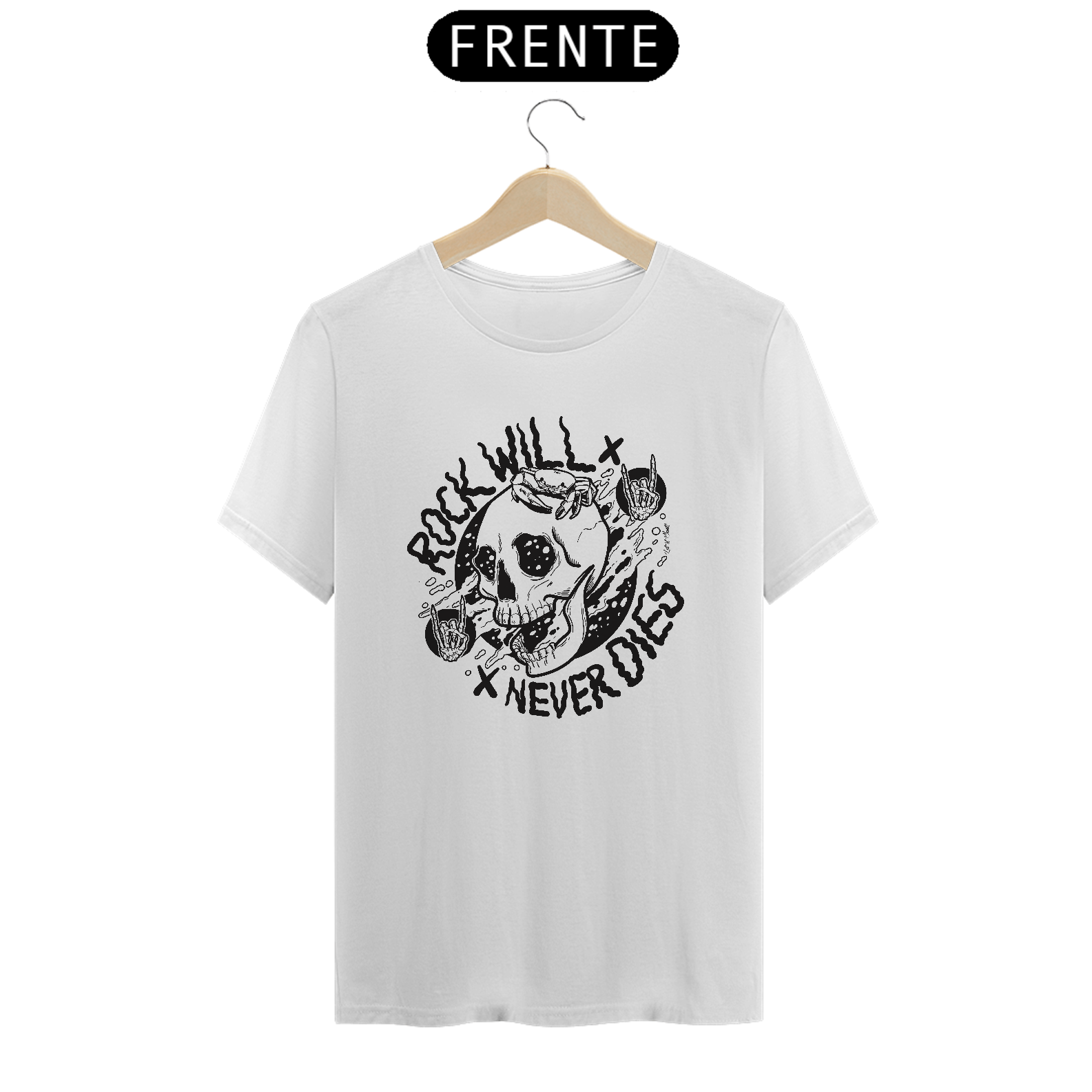 Nome do produto: T-SHIRT ROCK WILL X NEVER DIES