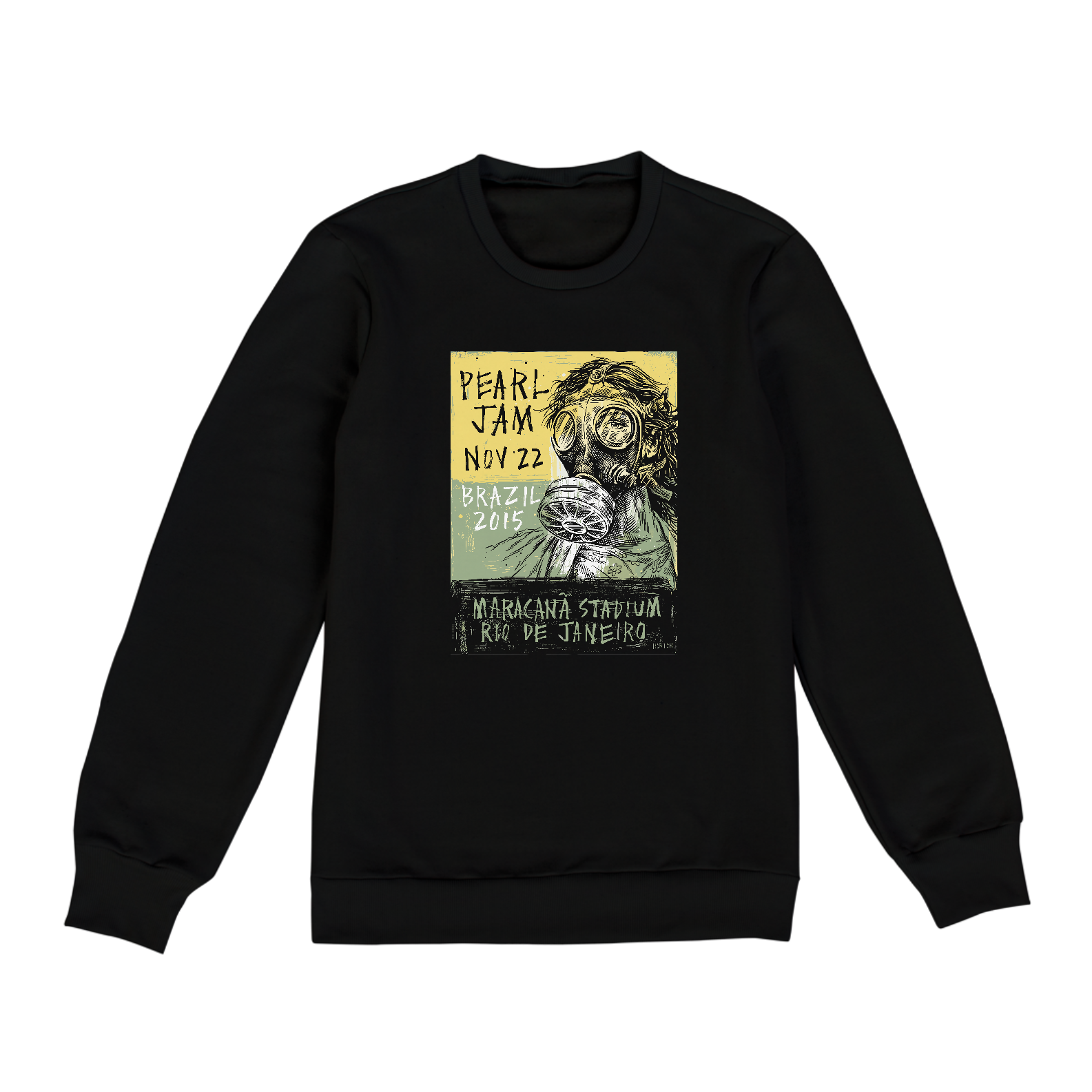 Nome do produto: MOLETON CARTAZ PEARL JAM BRASIL 2015 