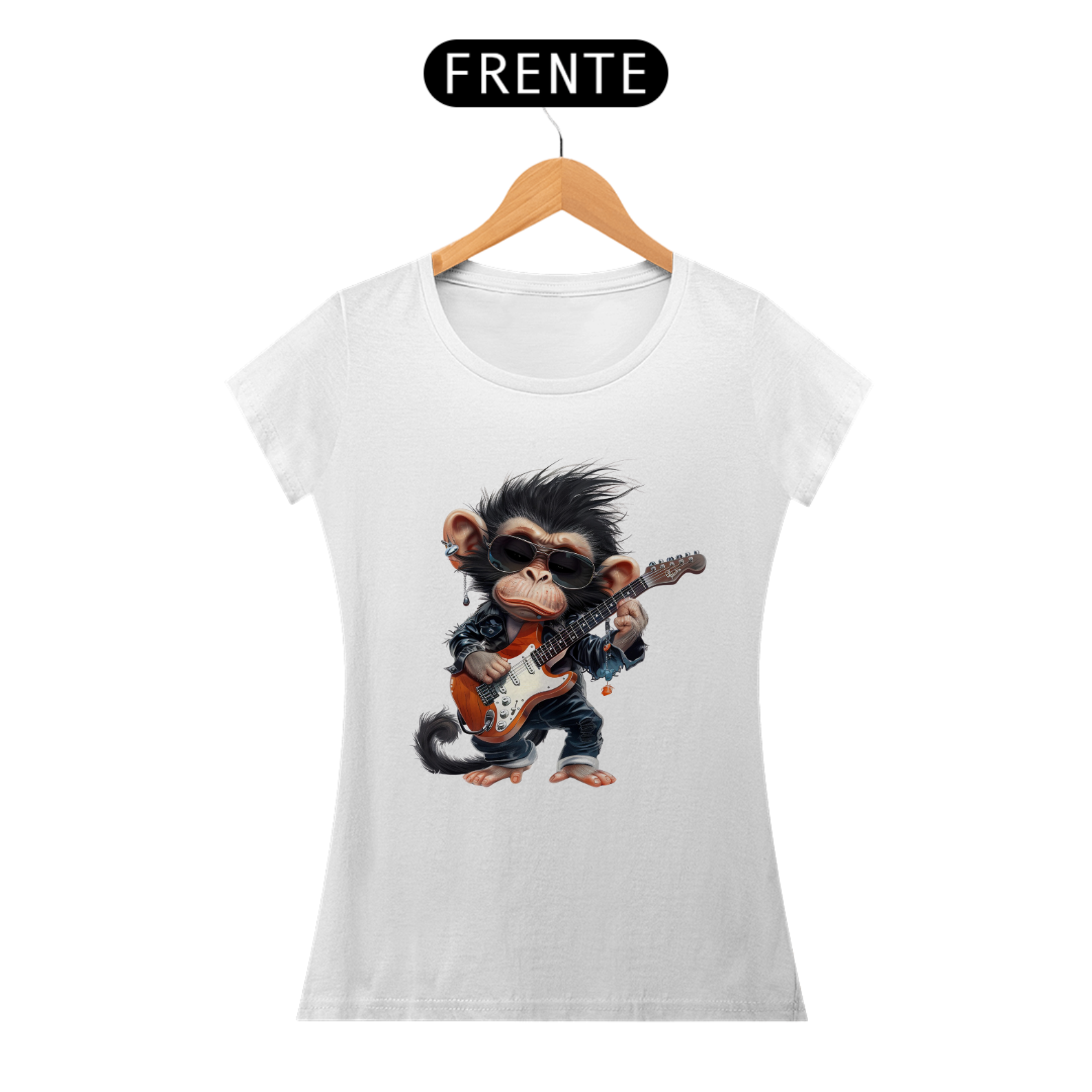 Nome do produto: Camiseta Baby Long Macaquinho Rockeiro