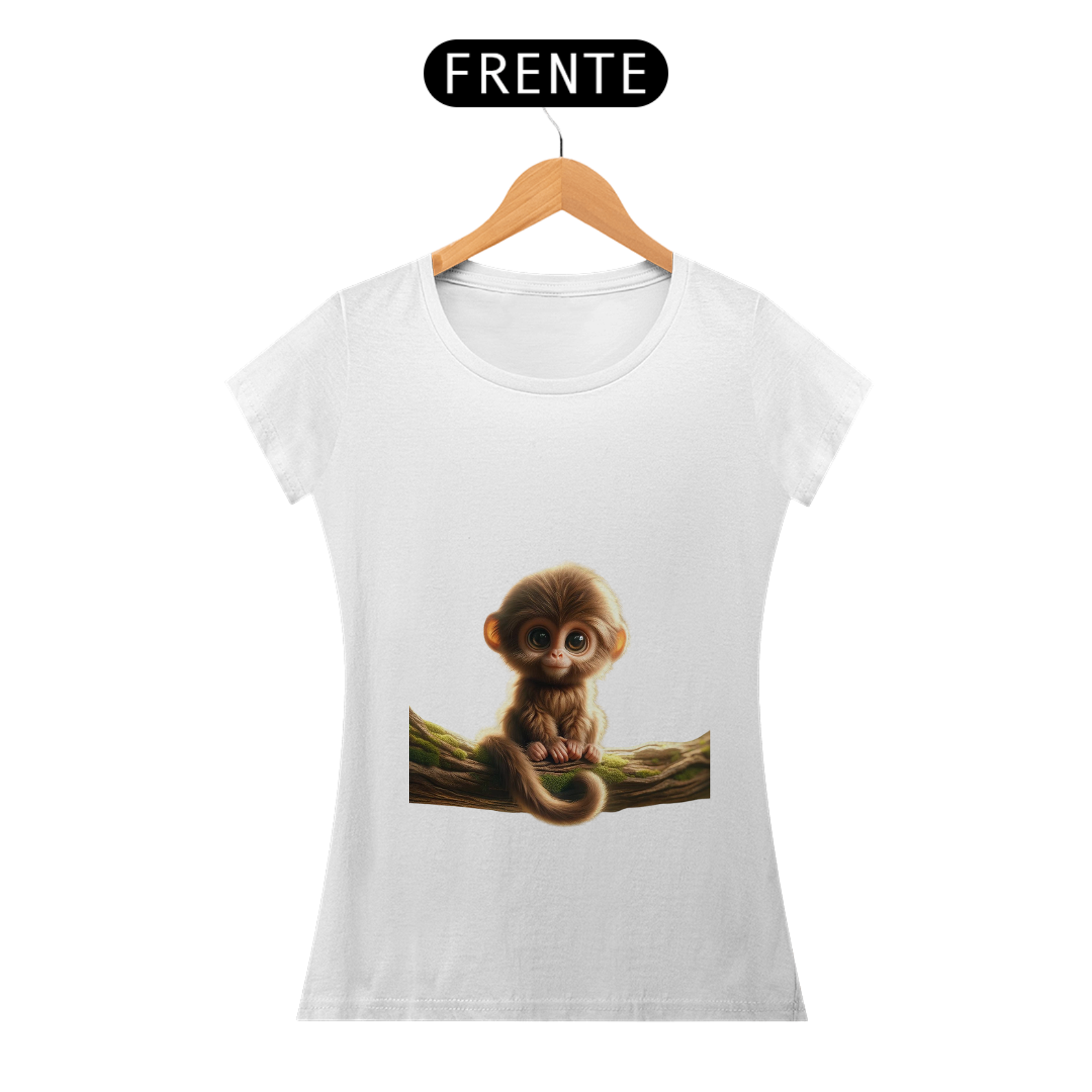 Nome do produto: Camiseta Baby Long Macaquinho Sentado no Galho