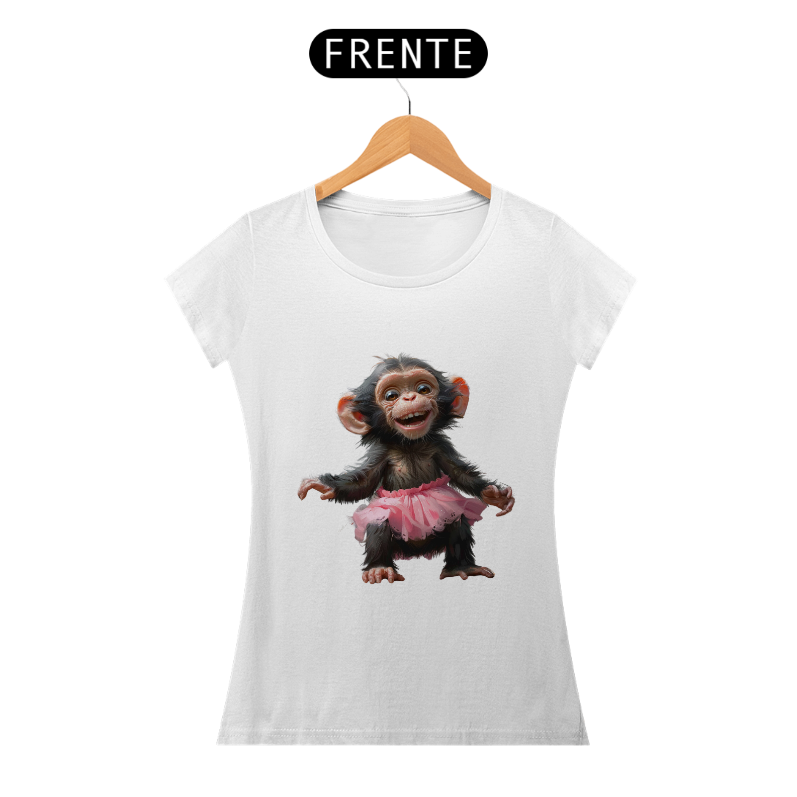 Nome do produto: Camiseta Baby Long Macaquinha Feliz