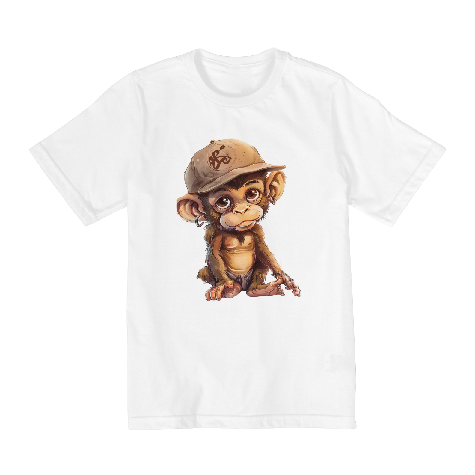 Nome do produto: Camiseta infantil (2 a 8) Macaquinho de boné