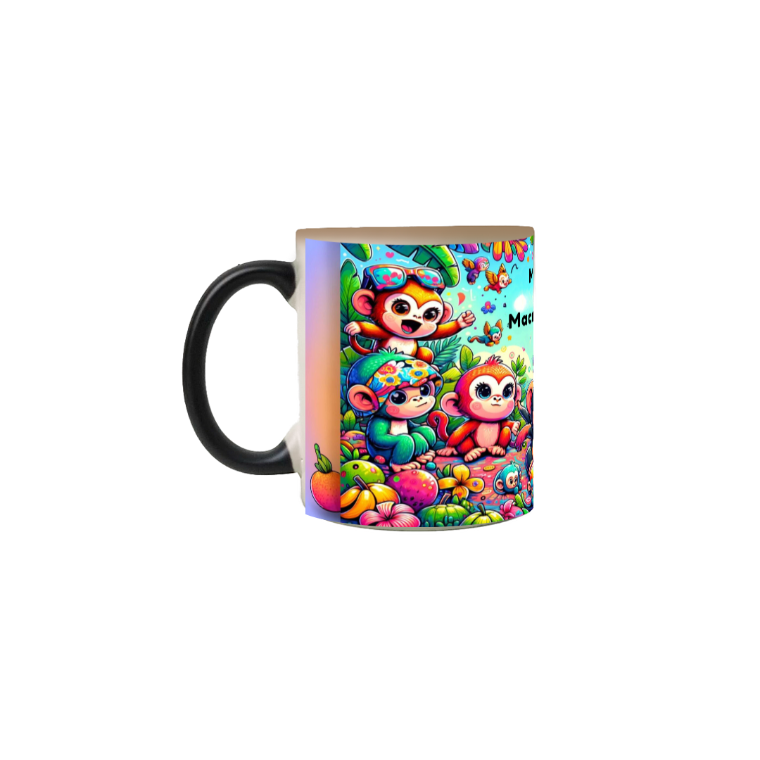 Nome do produto: Caneca Mágica Mundo dos Macaquinhos