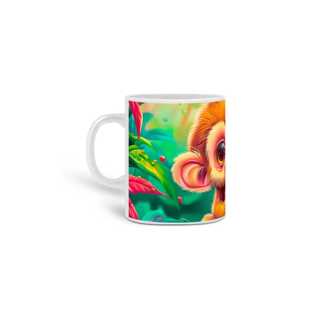 Nome do produto: Caneca Macaquinho Tomando Café