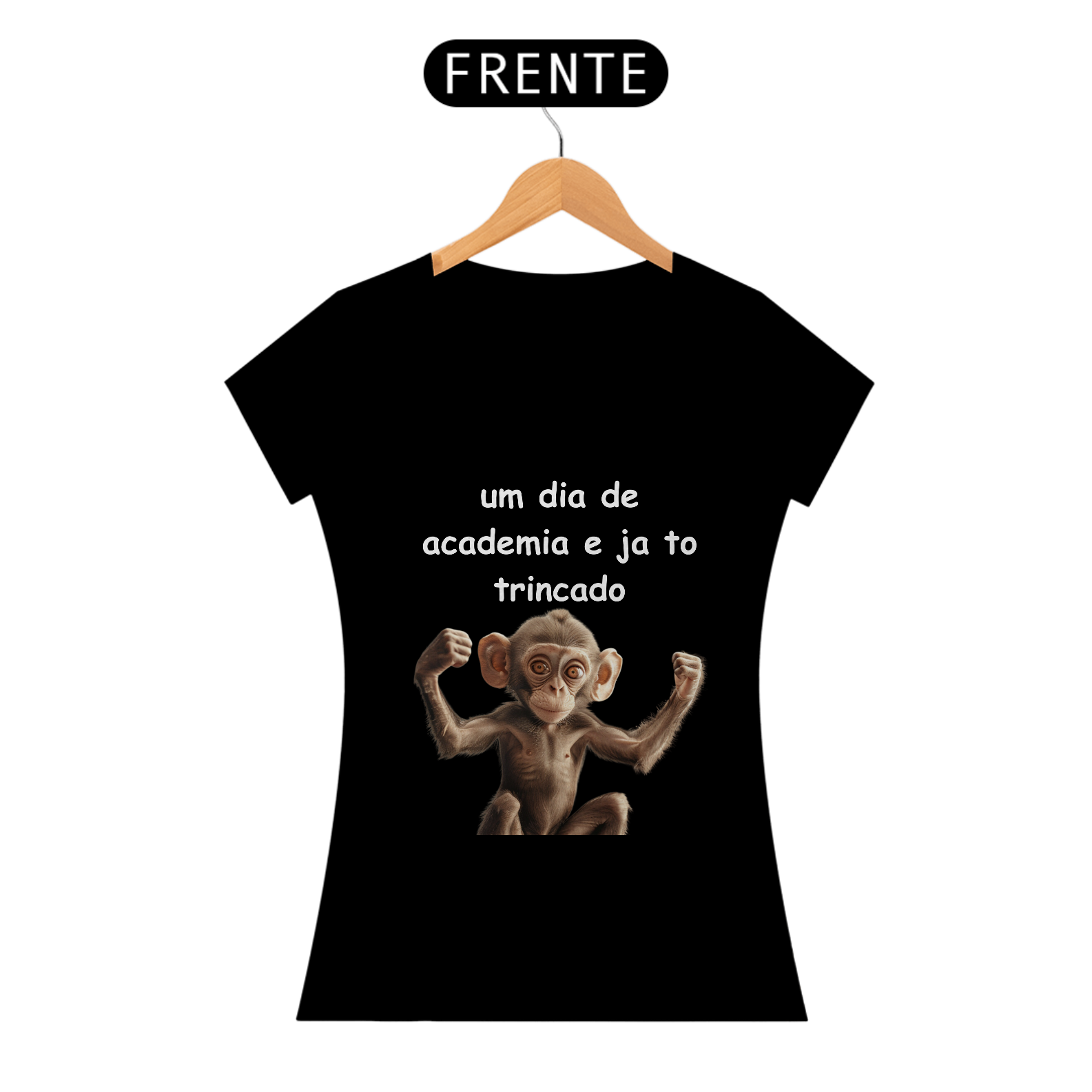 Nome do produto: Camiseta Baby Long Macaquinho da Academia