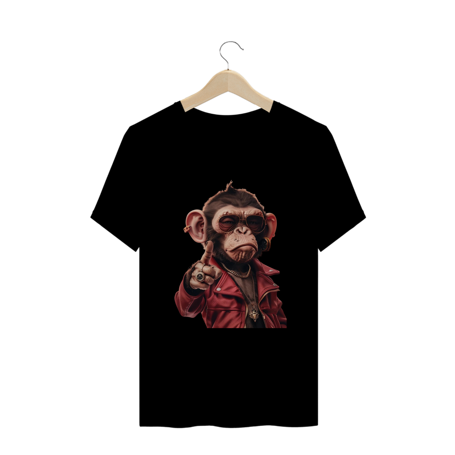 Nome do produto: Camiseta Plus Size Macaquinho Apontando o Dedo 
