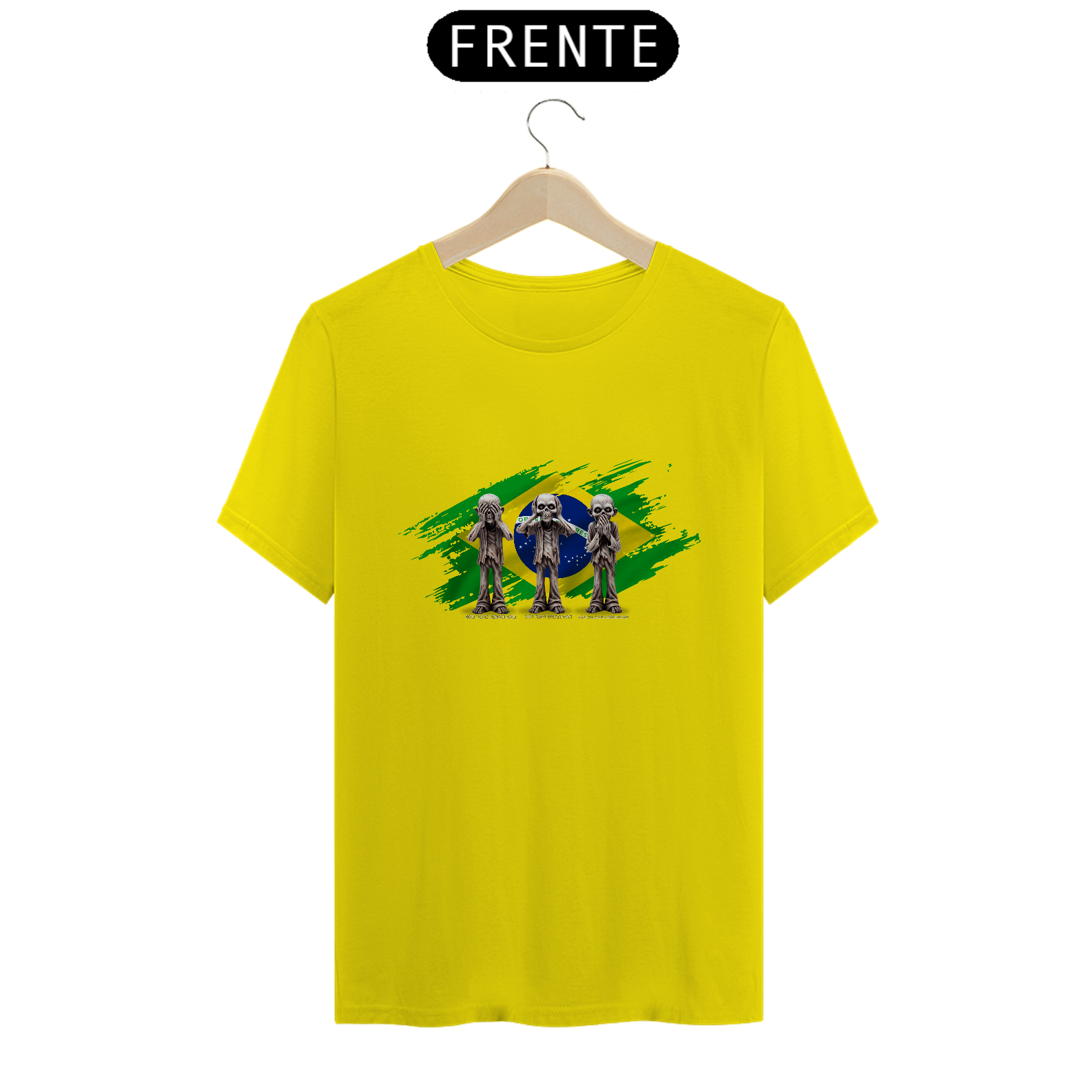 Direita Camiseta Quality - Zumbis Brasilis - K Brown Arte Conceito