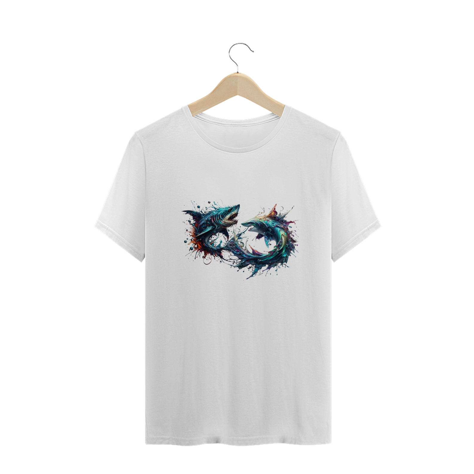 Nome do produto: Camiseta Plus SIze - 2 Sharks
