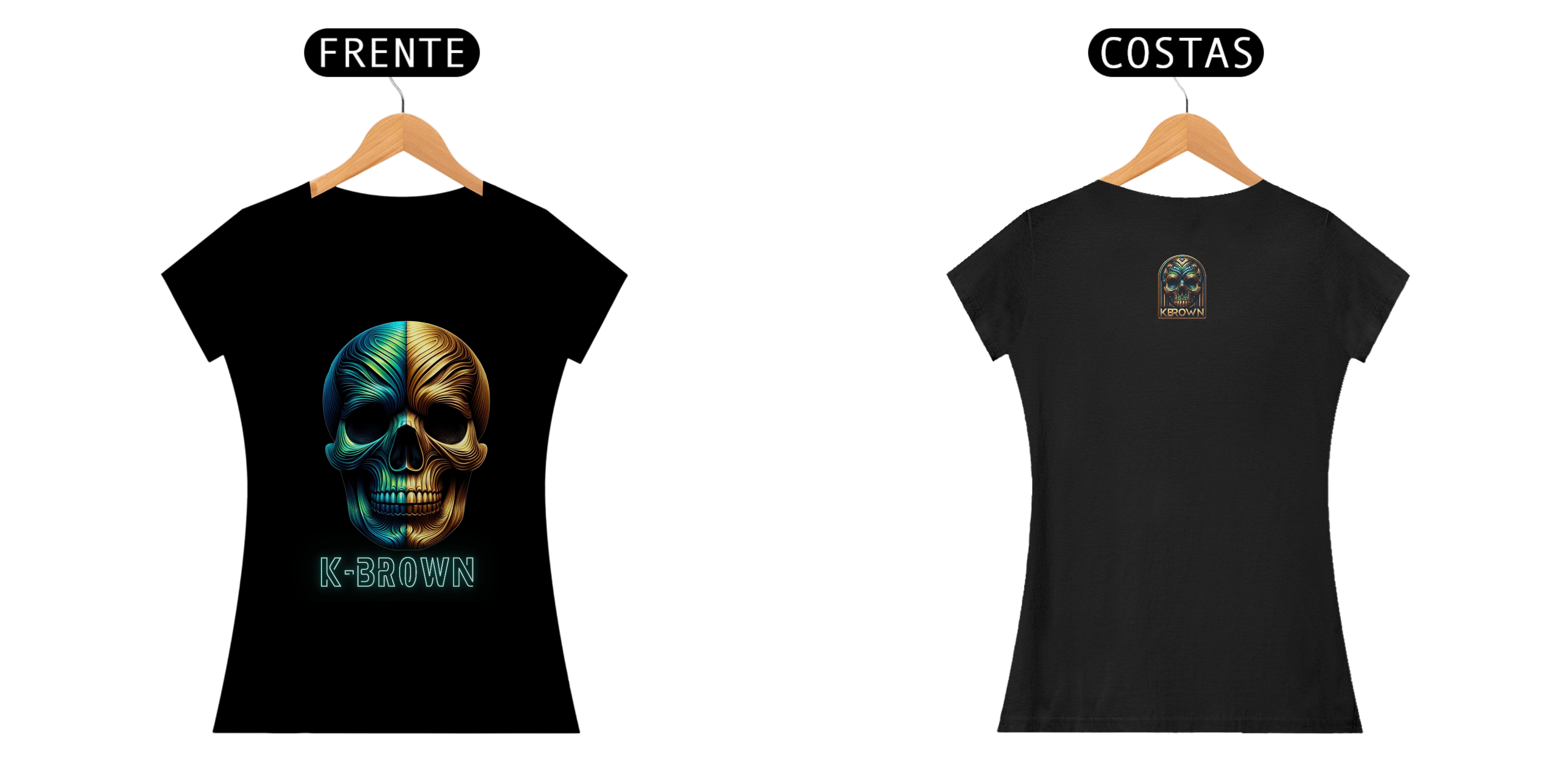 Nome do produto: Camiseta Baby Long - Colorful Skull