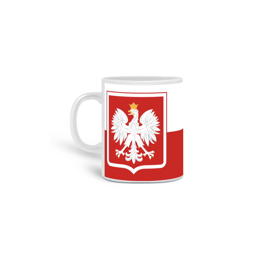 Nome do produto: Caneca Bandeira Polonia Polska Brasão Aguia