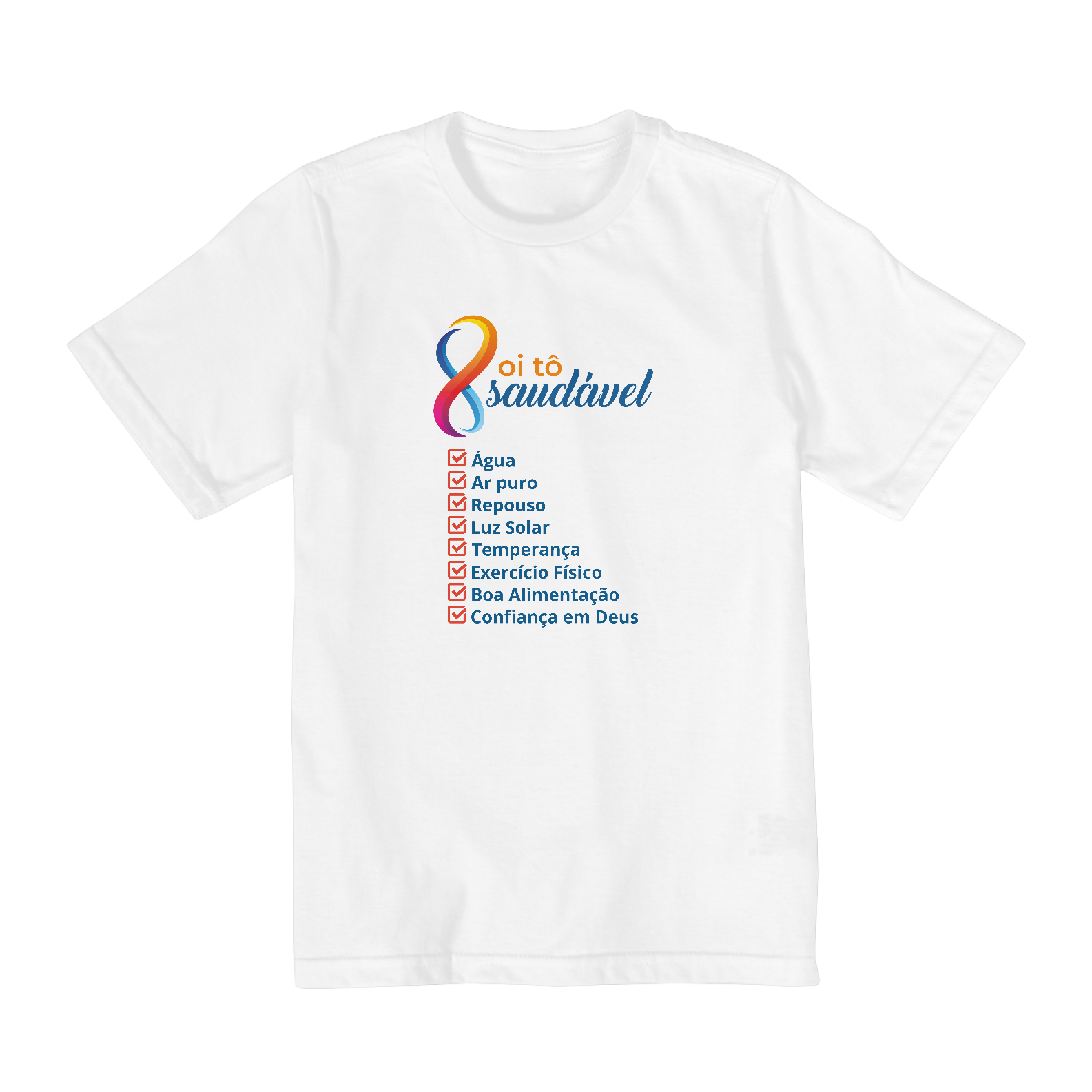 CAMISETA INFANTIL TAMANHO 10 A 14 OI TÔ SAUDÁVEL