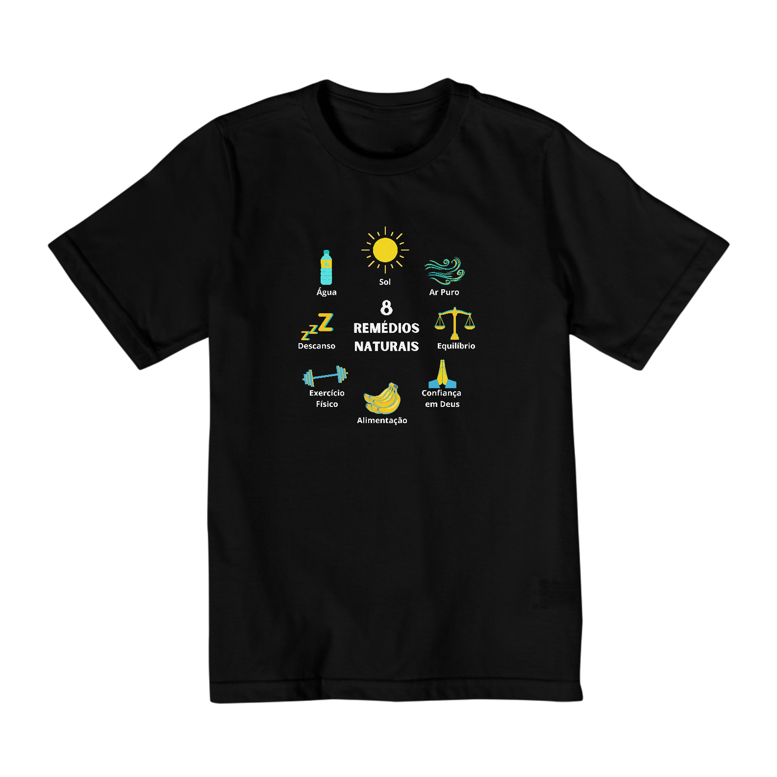 CAMISETA INFANTIL TAMANHO 10 A 14- 8 REMÉDIOS NATURAIS