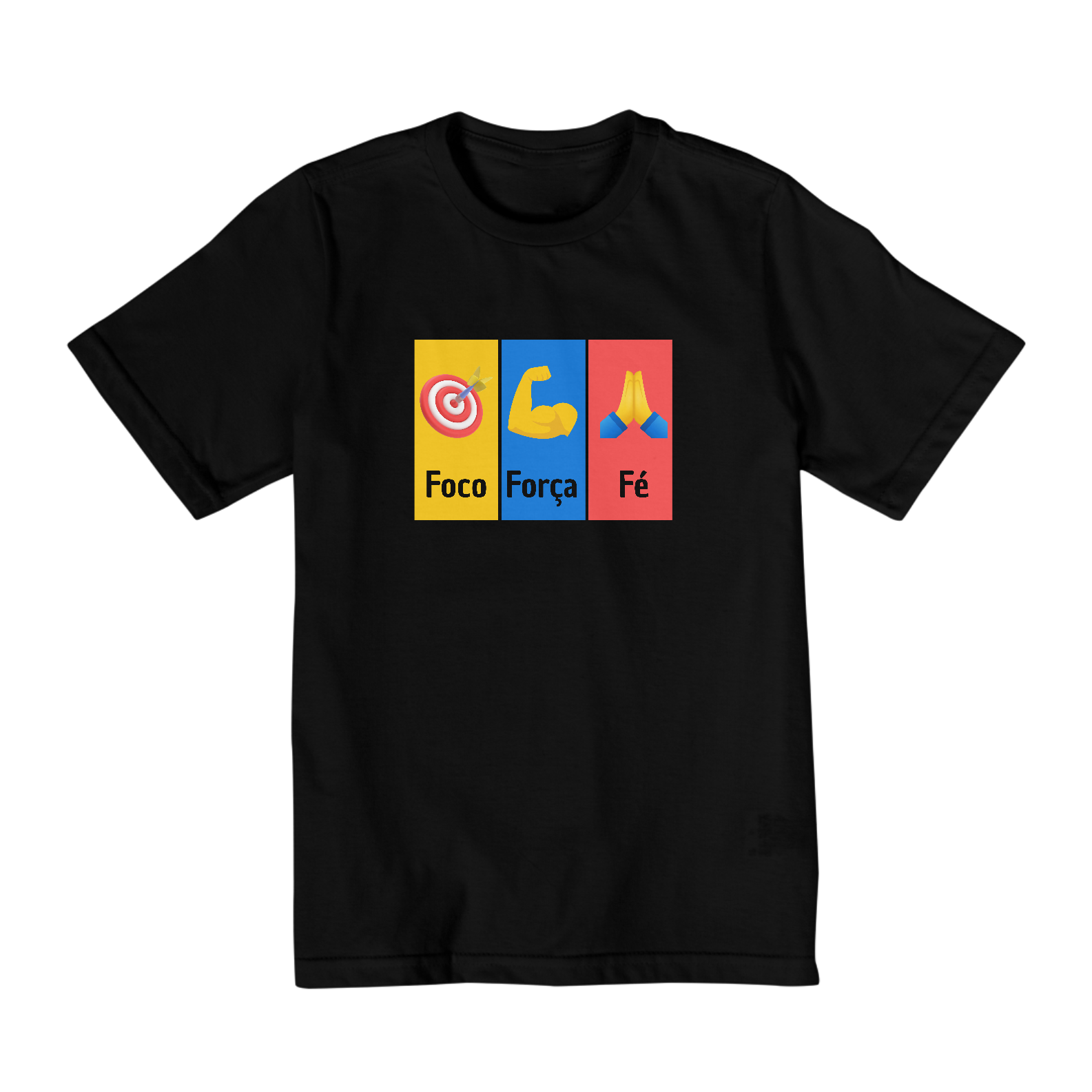 CAMISETA INFANTIL TAMANO 10 A 14 FOCO, FORÇA E FÉ