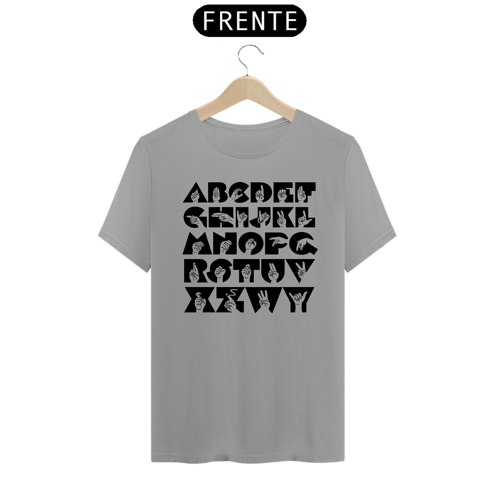 Nome do produto: CAMISETA  ALFABETO  ASL